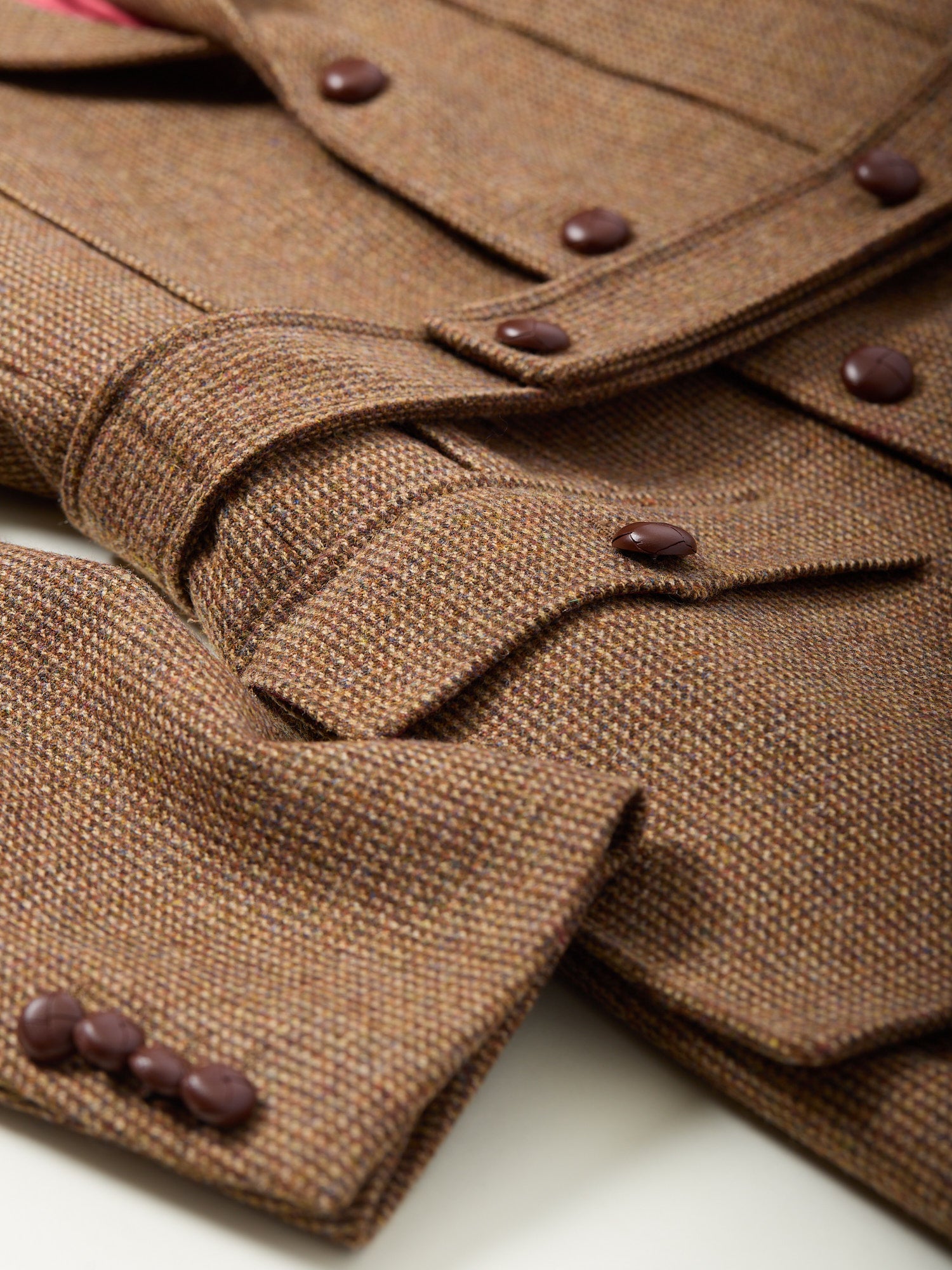 Full Norfolk Tweed Jacket Tan Barleycorn