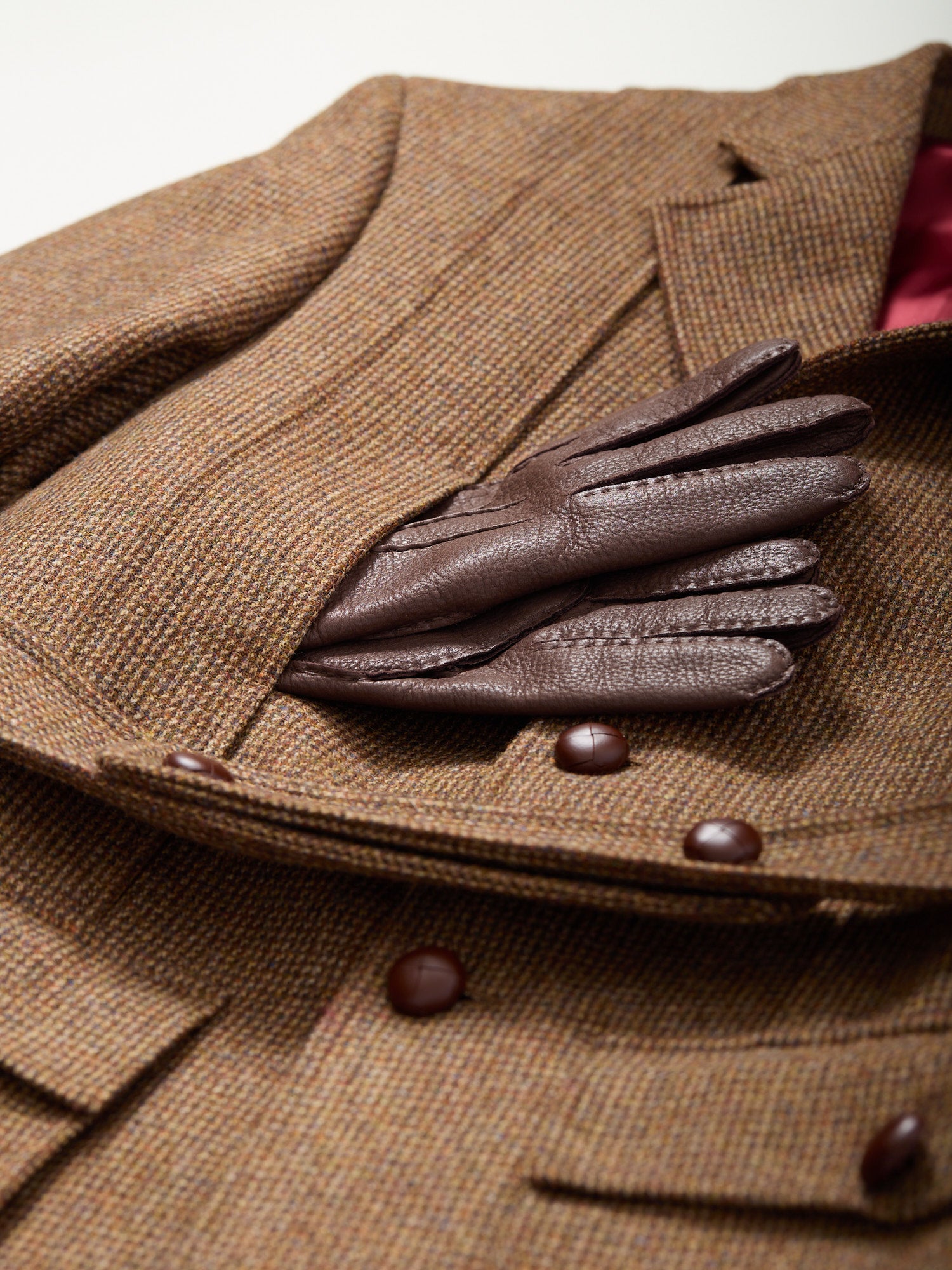 Full Norfolk Tweed Jacket Tan Barleycorn