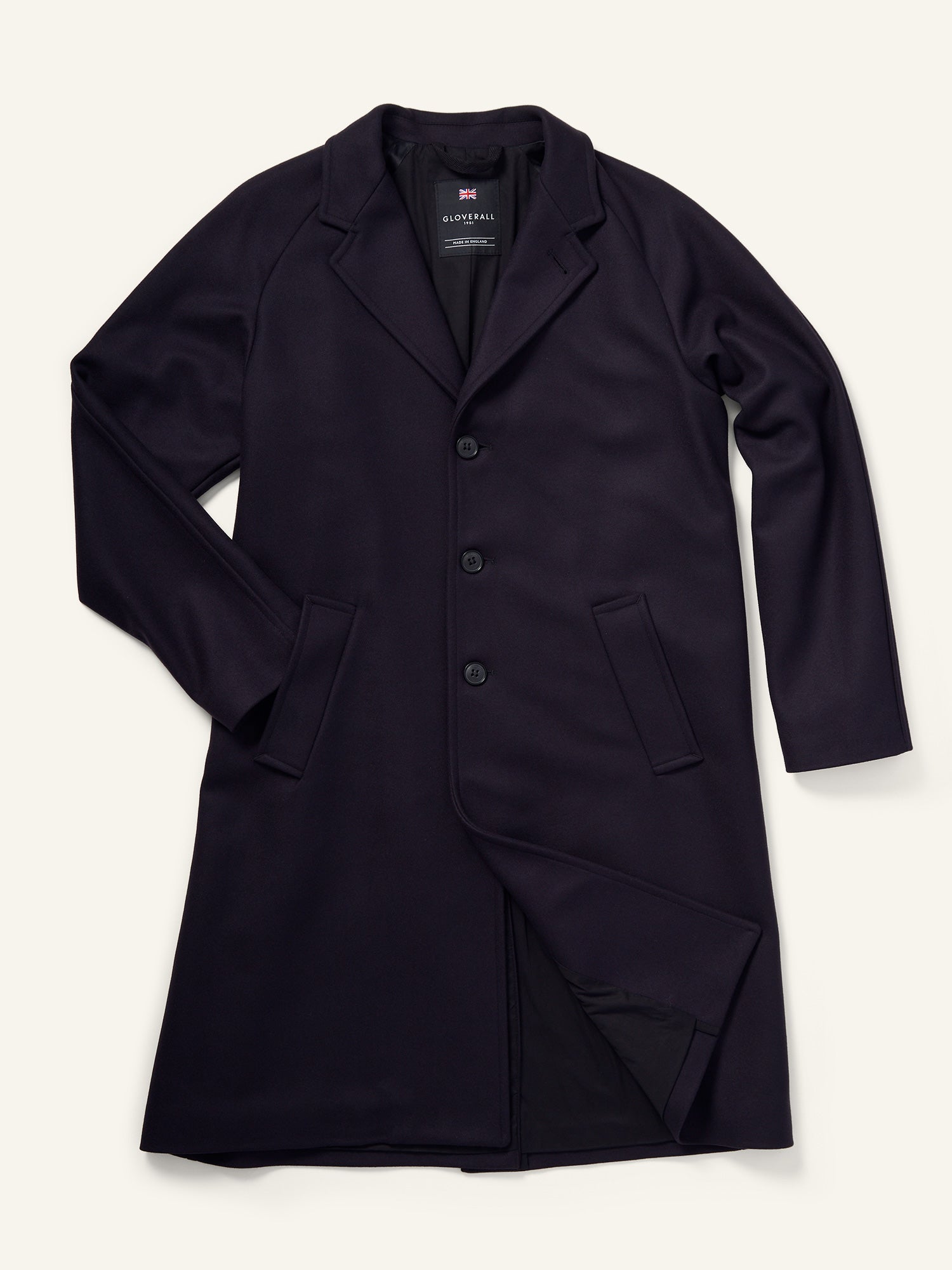 Raglan Chesterfield Coat Navy