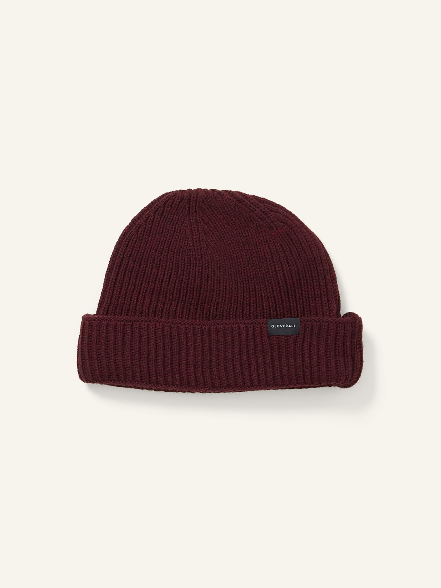 Ribbed Merino Beanie Burgundy