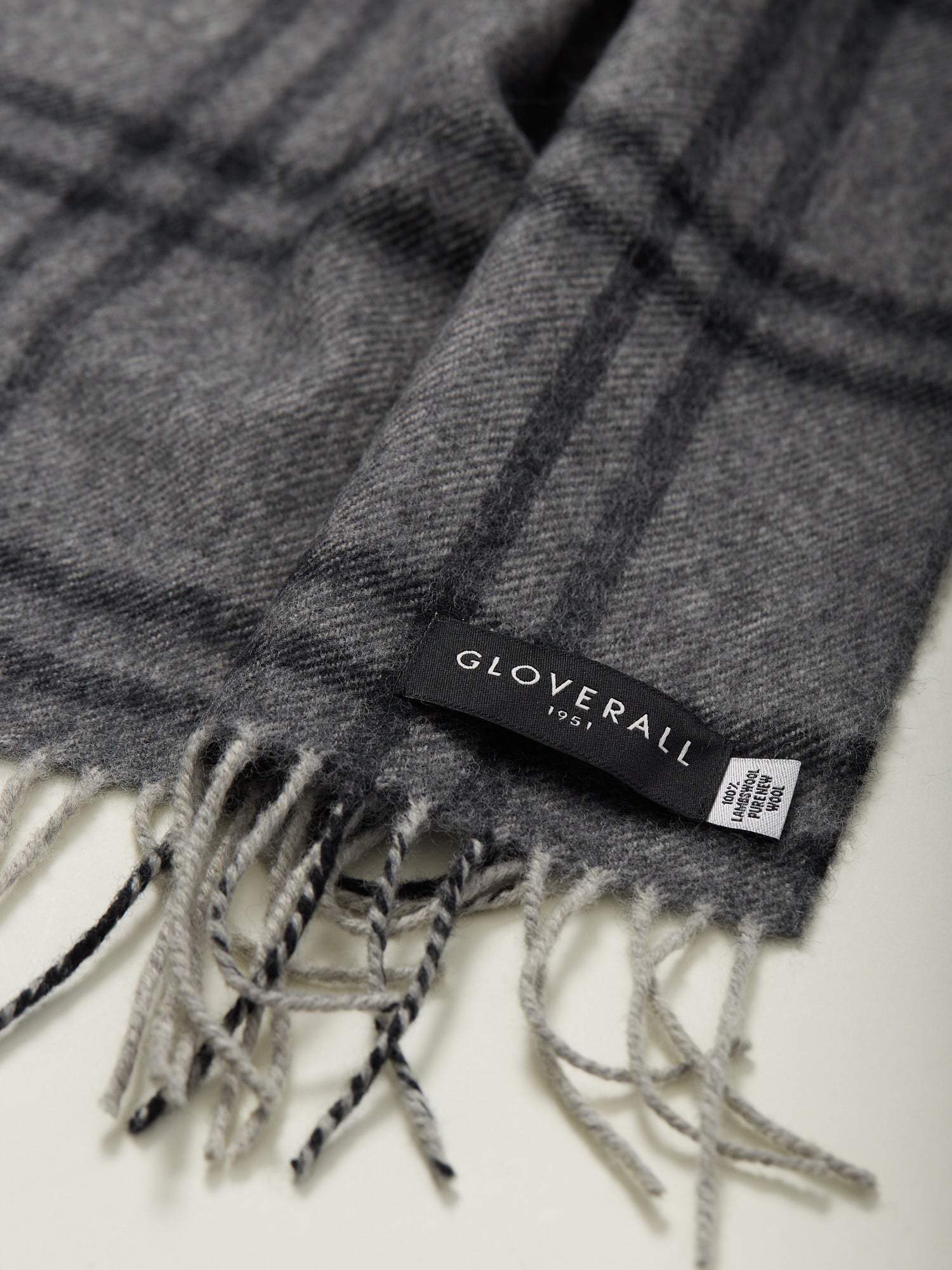 Lambswool Scarf Grey Plaid