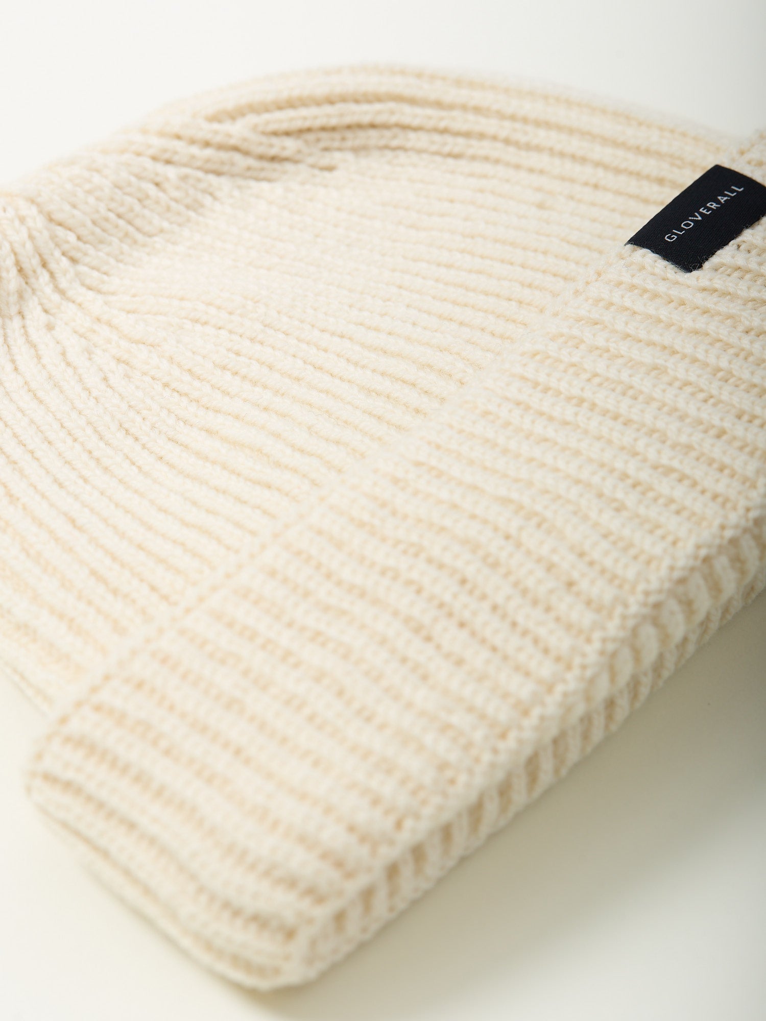 Ribbed Merino Beanie Ecru
