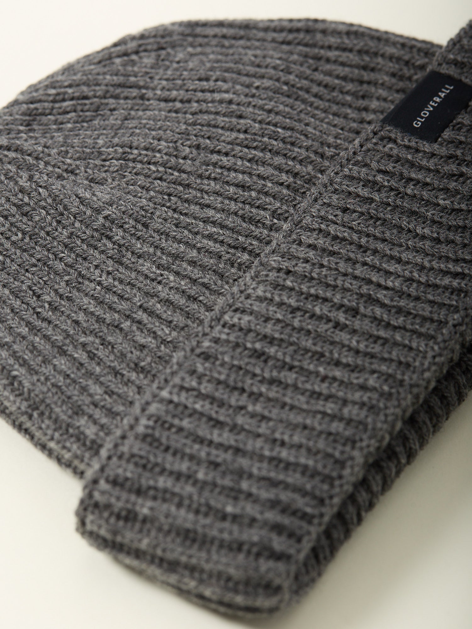 Ribbed Merino Beanie Grey