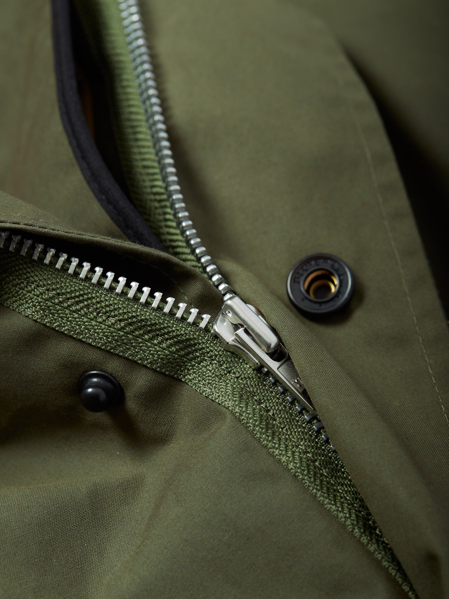 Tweed Collab Fishtail Parka Military Green