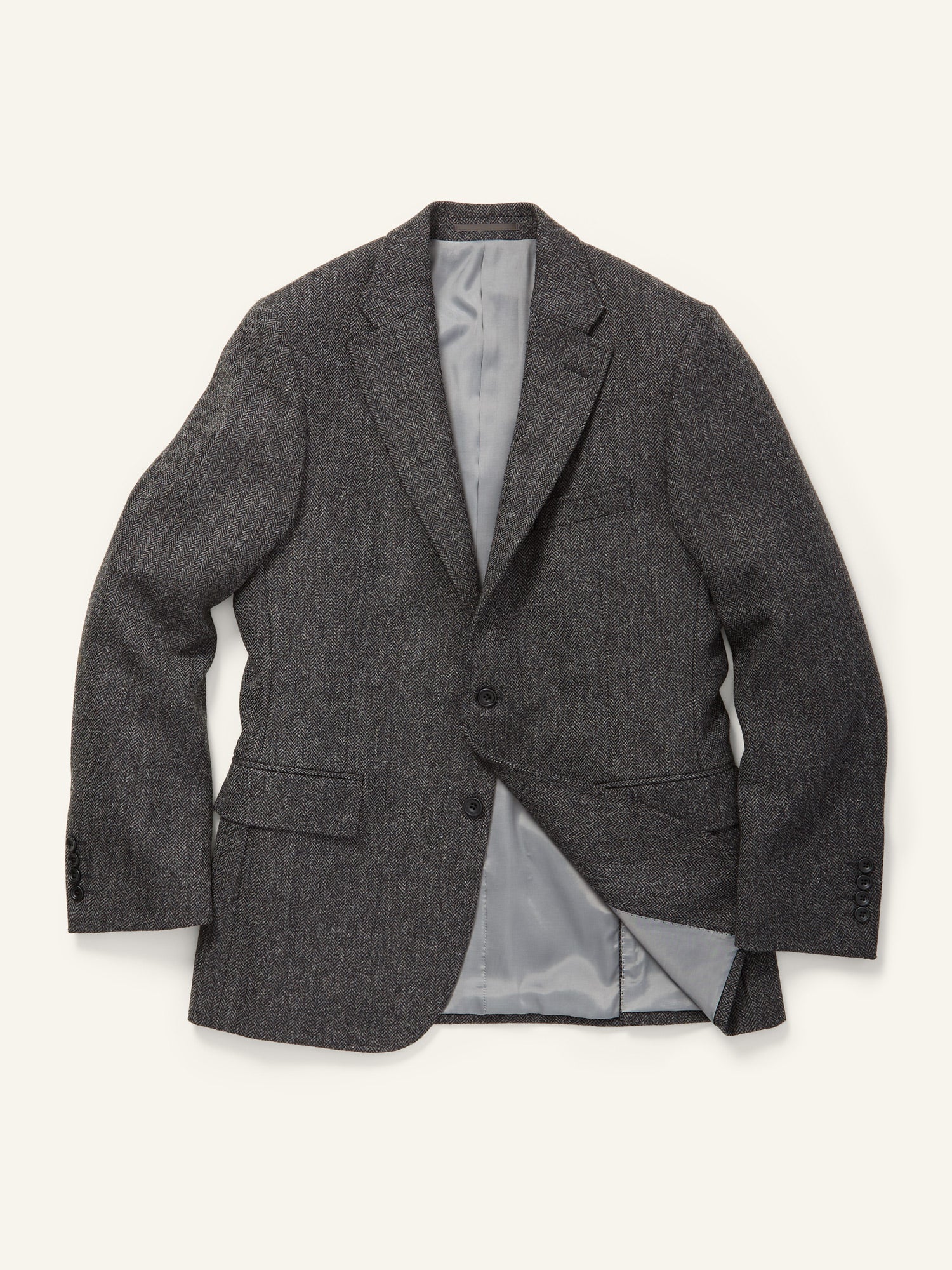 Gunton Herringbone Tweed Jacket Charcoal