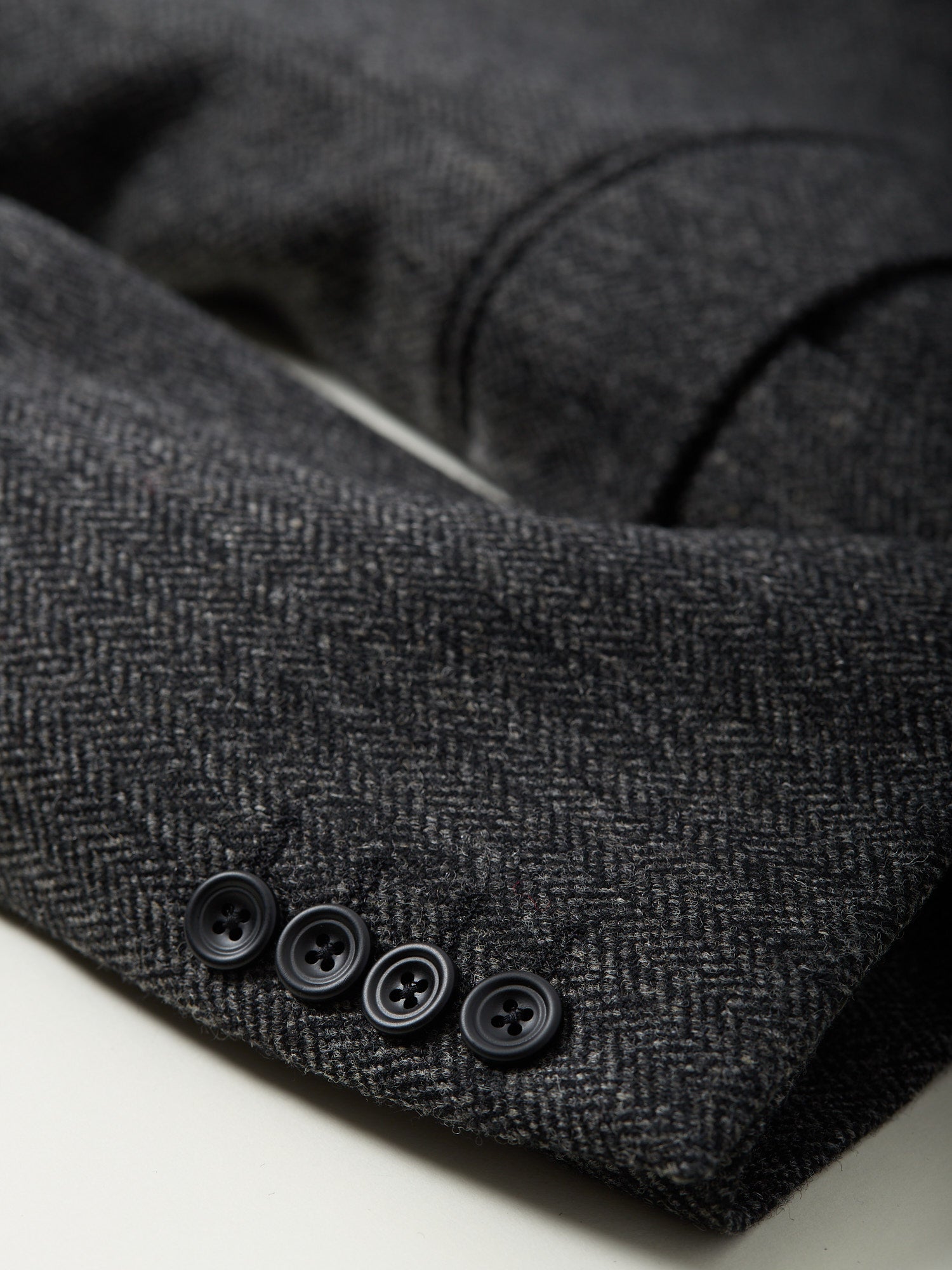 Gunton Herringbone Tweed Jacket Charcoal
