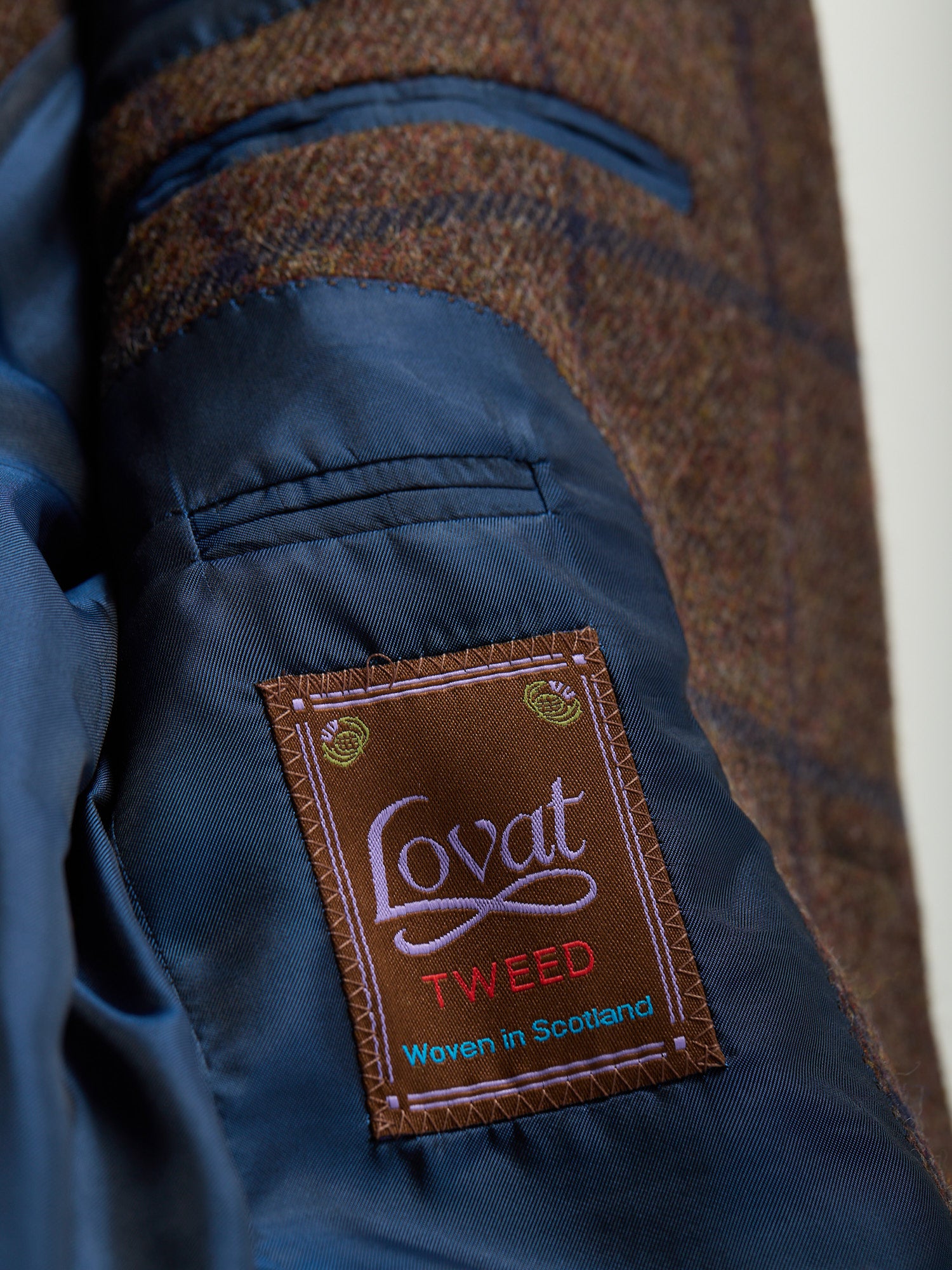 Gunton Shetland Tweed Jacket Brown Windowpane