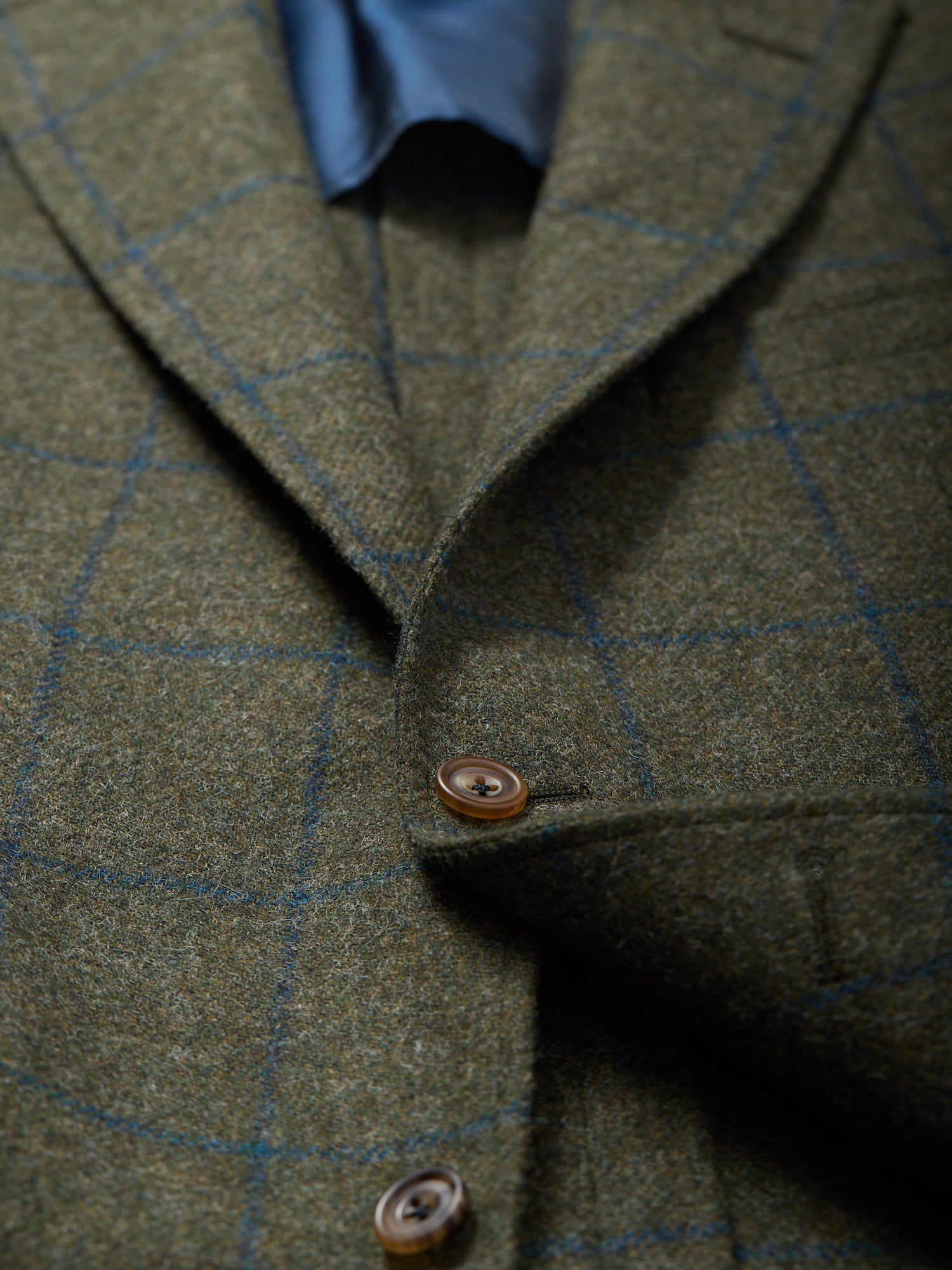 Gunton Shetland Tweed Jacket Green Windowpane