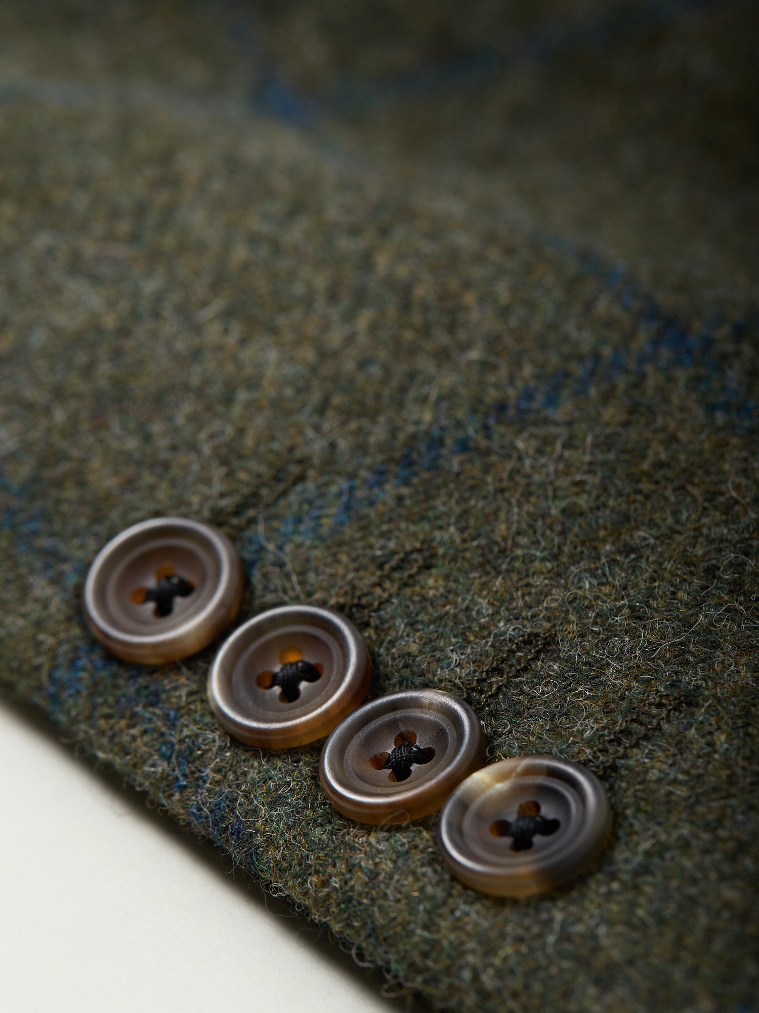 Gunton Shetland Tweed Jacket Green Windowpane