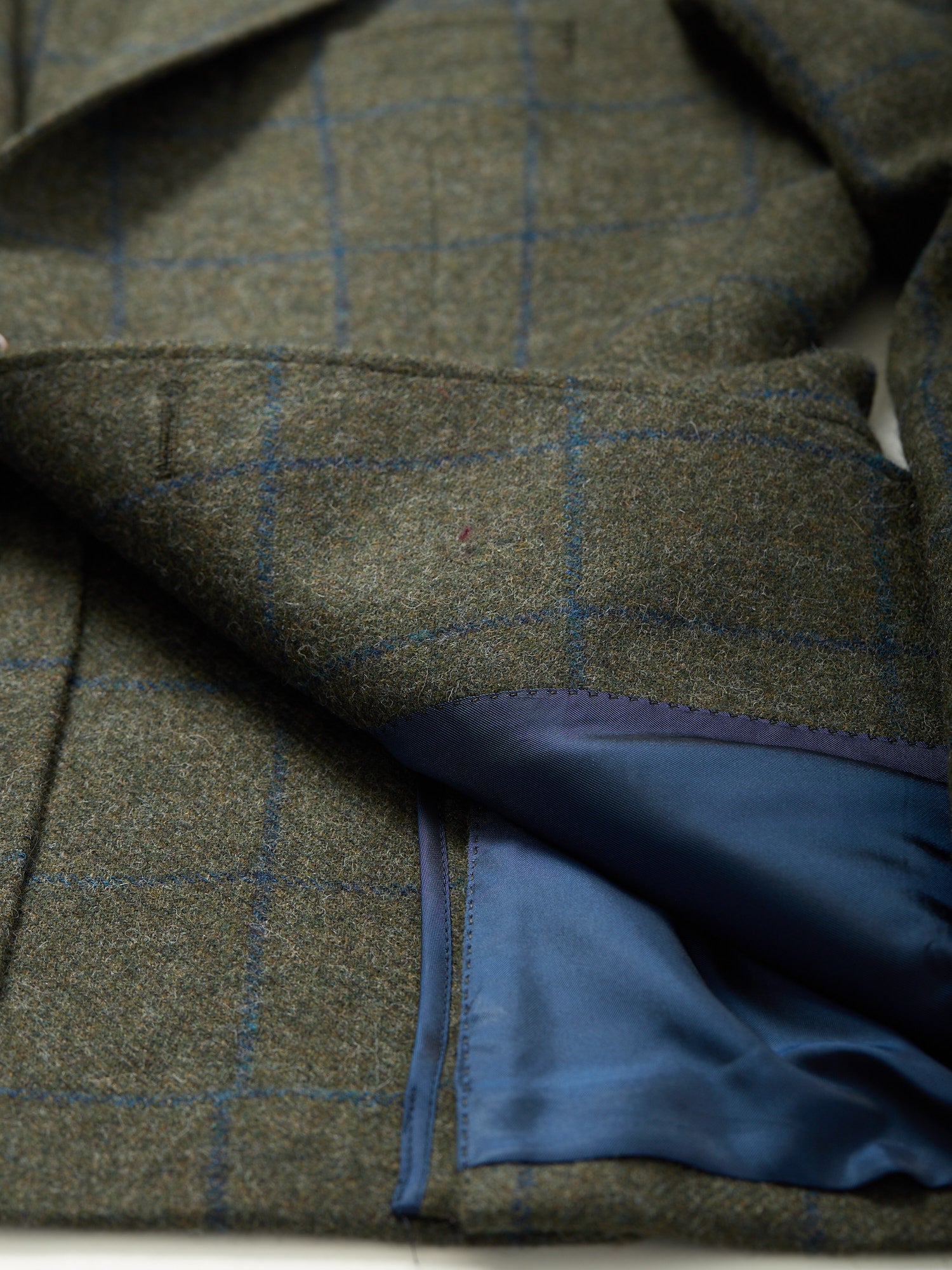 Gunton Shetland Tweed Jacket Green Windowpane