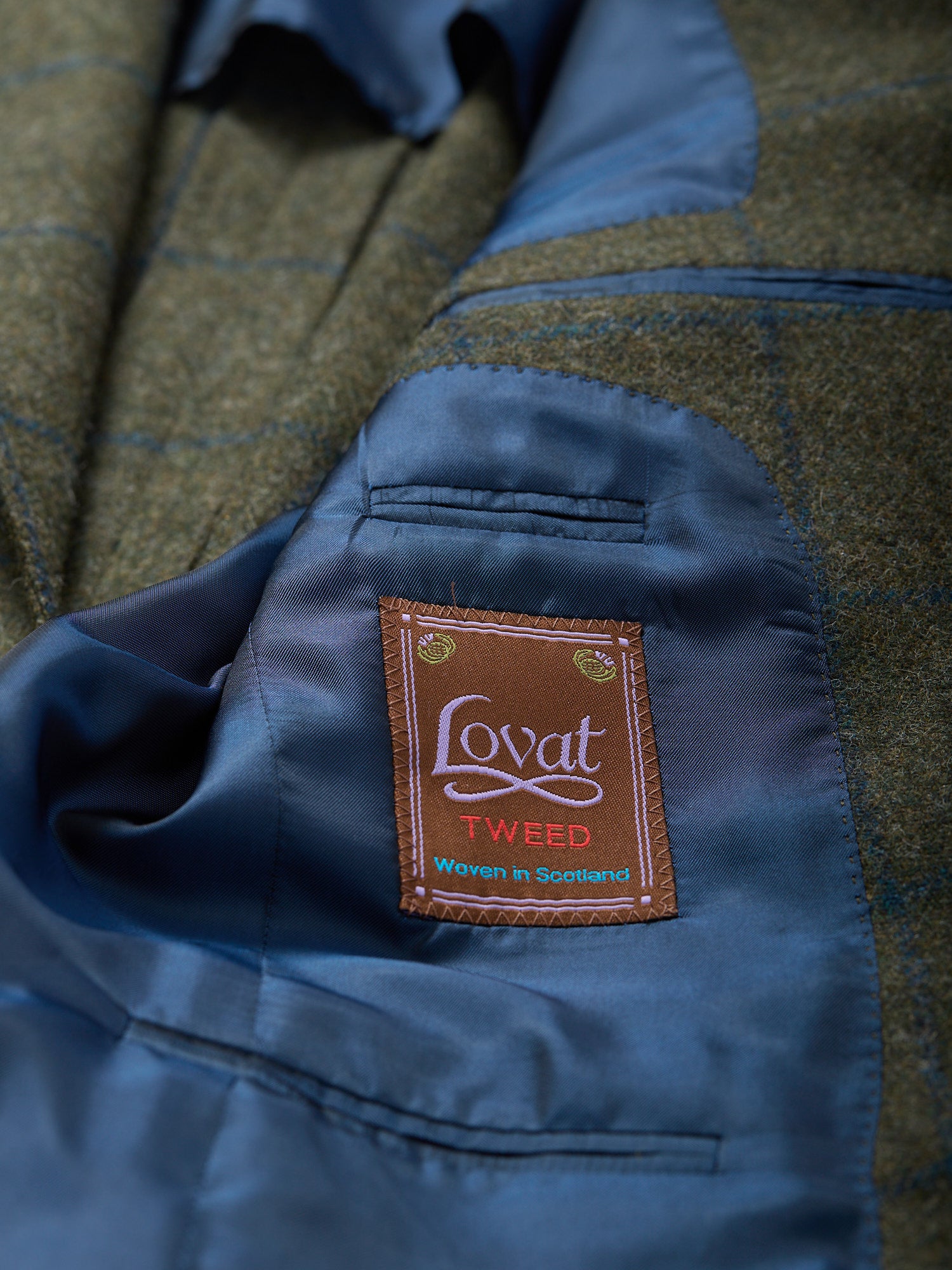 Gunton Shetland Tweed Jacket Green Windowpane