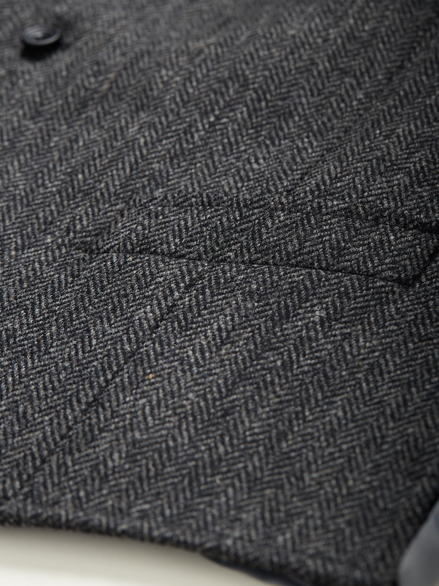 Lynford Herringbone Tweed Waistcoat Charcoal