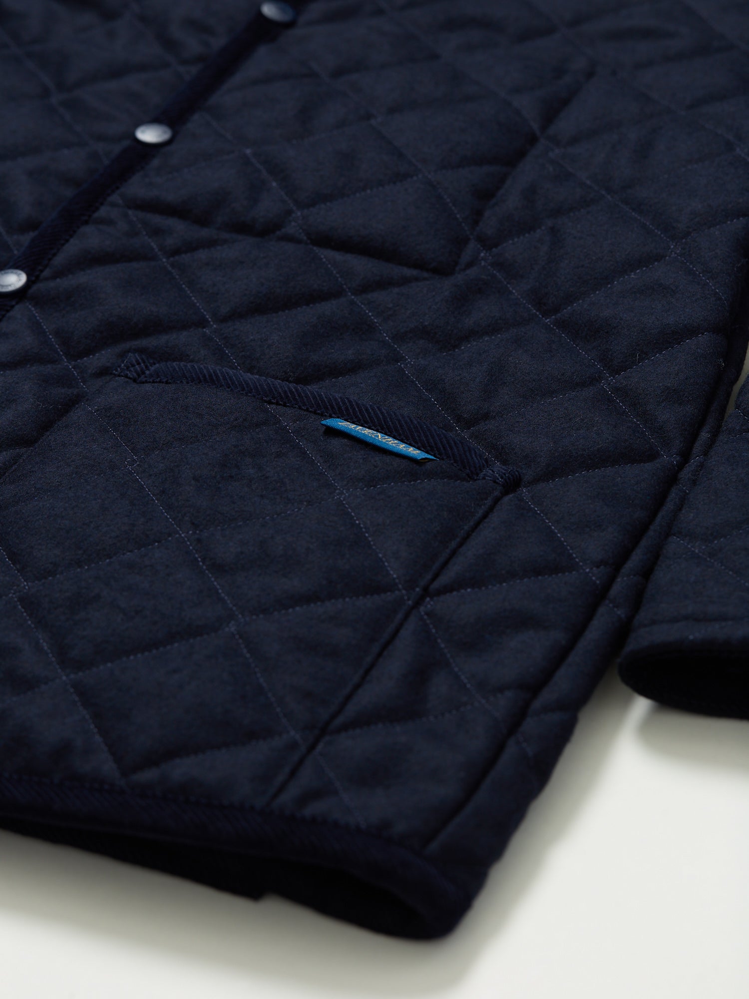 Denham Wool Quilted Jacket Navy