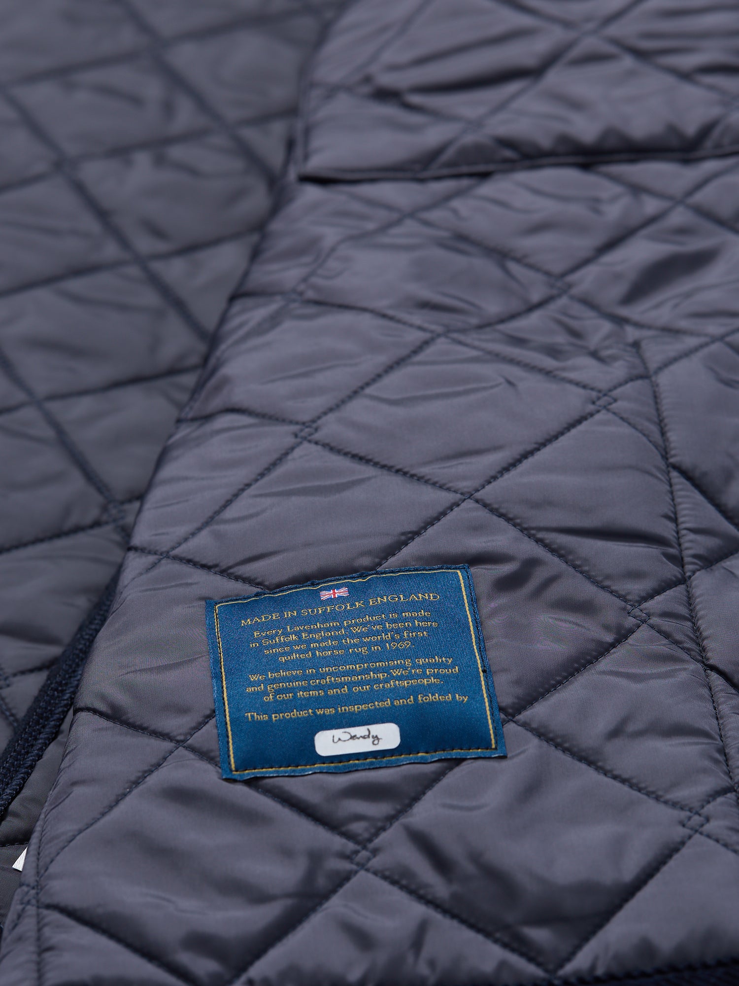 Denham Wool Quilted Jacket Navy