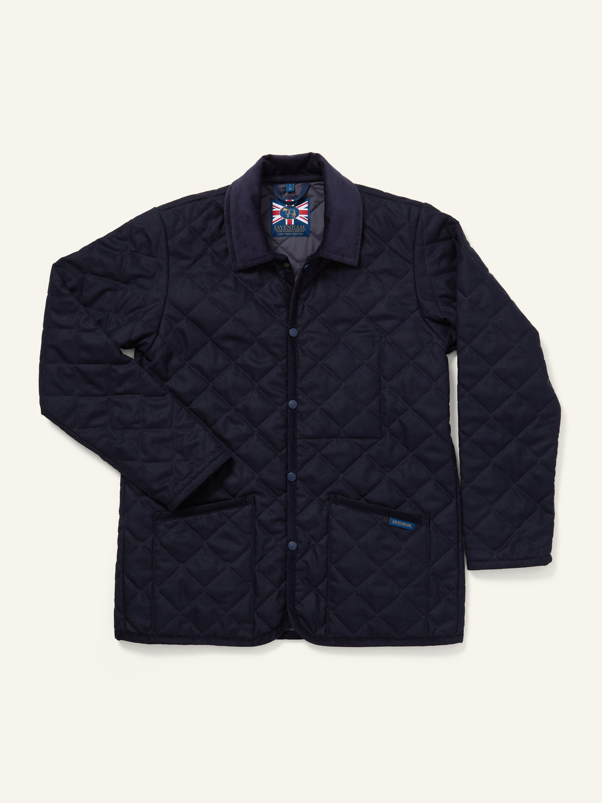Lavenham Denham Wool Quilted Jacket Navy