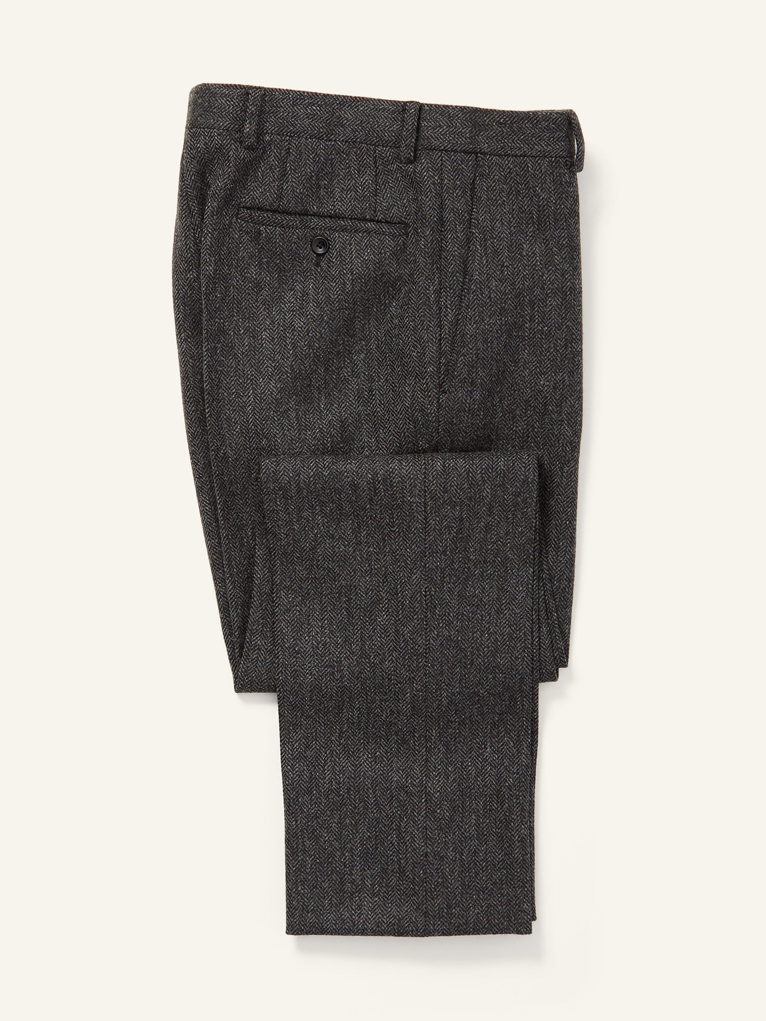 Mautby Herringbone Tweed Trousers Charcoal