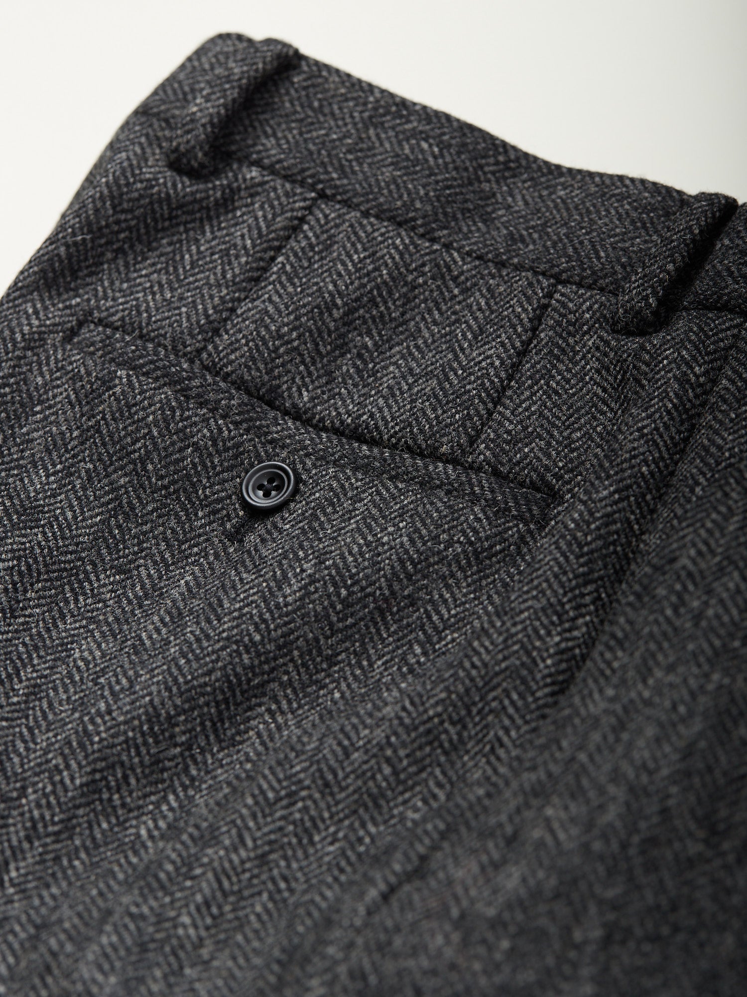 Mautby Herringbone Tweed Trousers Charcoal