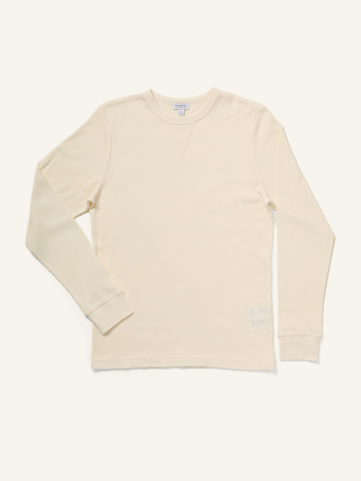 Long Sleeve Waffle T-Shirt Ecru