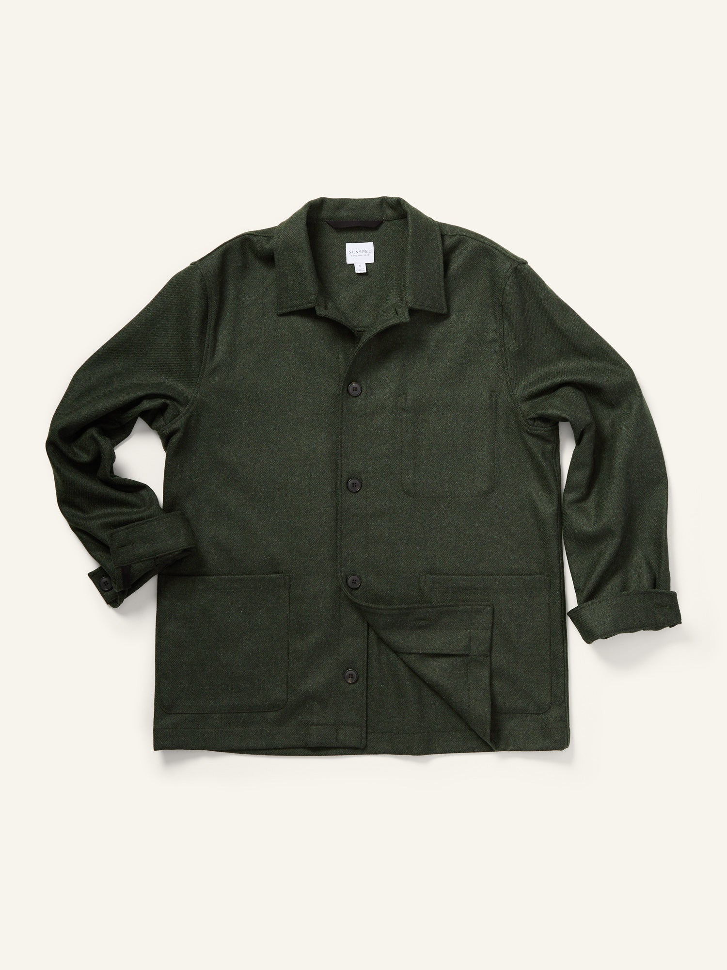 Wool Twin Pocket Jacket Drill Green