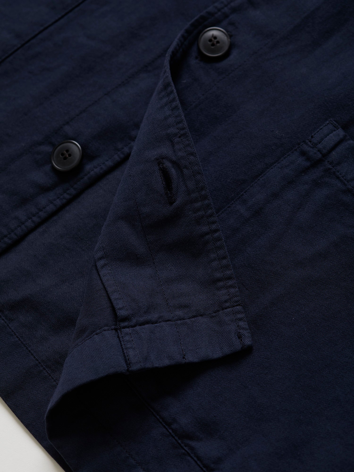 Cotton Linen Twin Pocket Jacket Navy