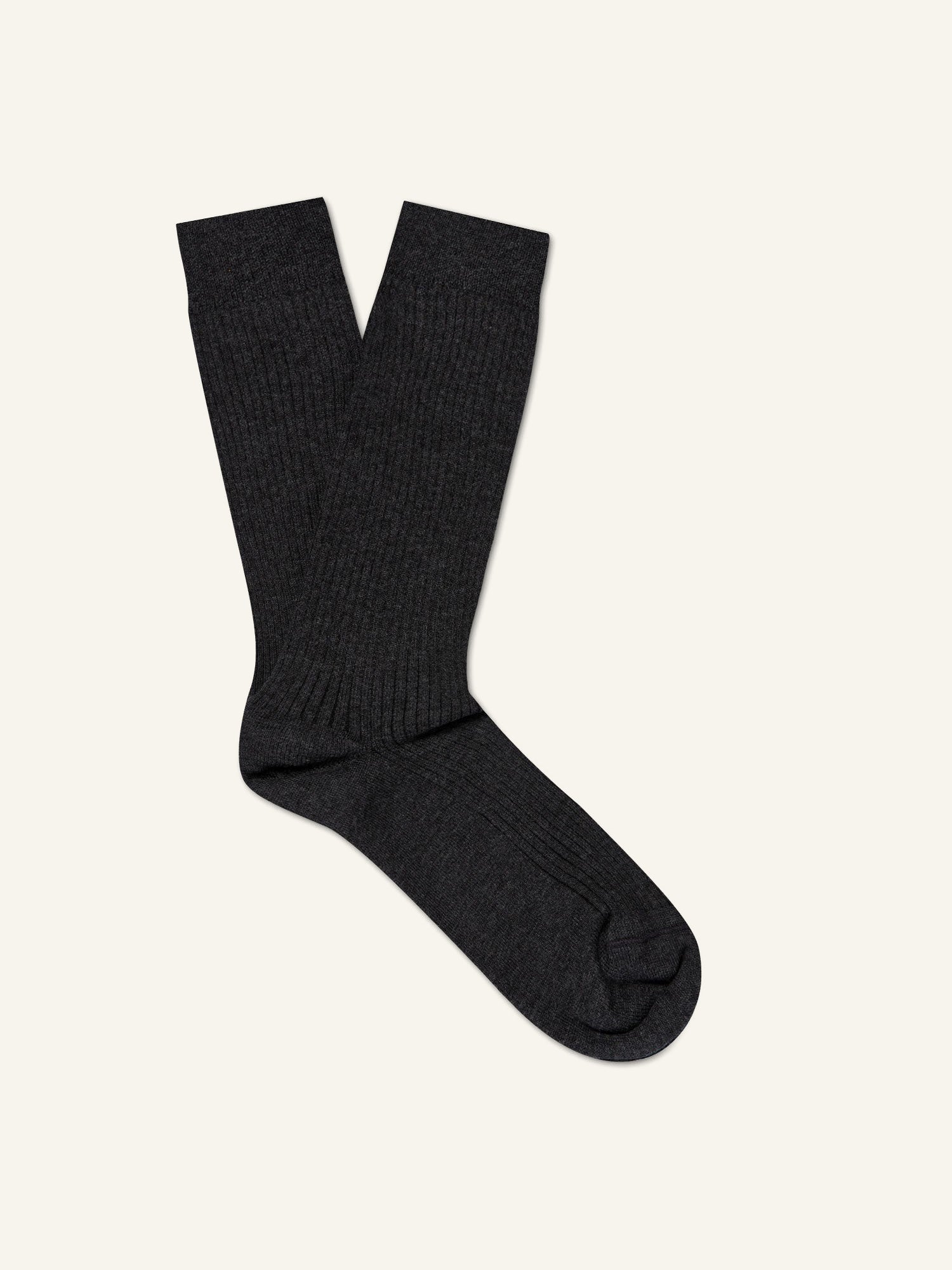 Cotton Rib Sock Charcoal Melange