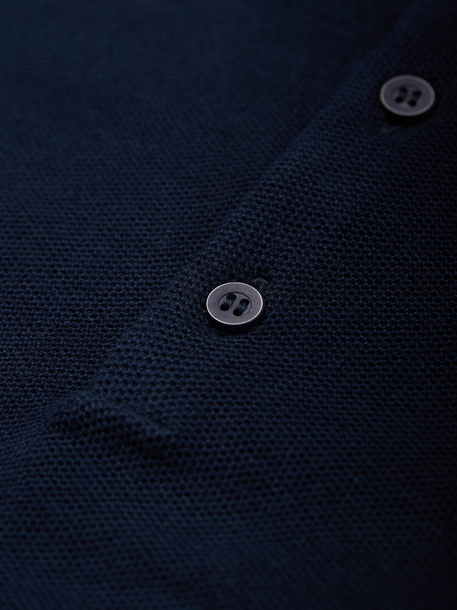 Fine Texture Knit Polo Shirt Navy