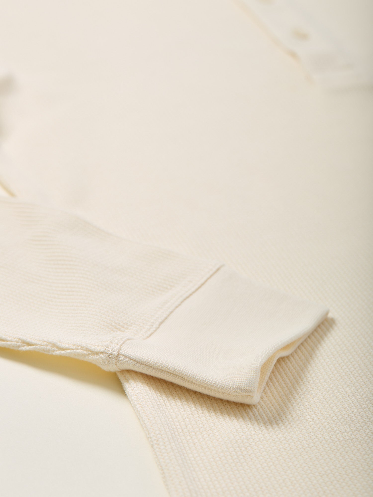 Long Sleeve Waffle Henley Shirt Ecru