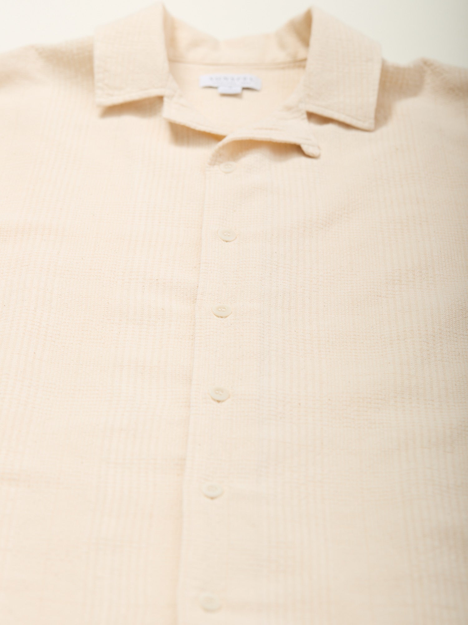 Loose Weave Check Shirt Ecru