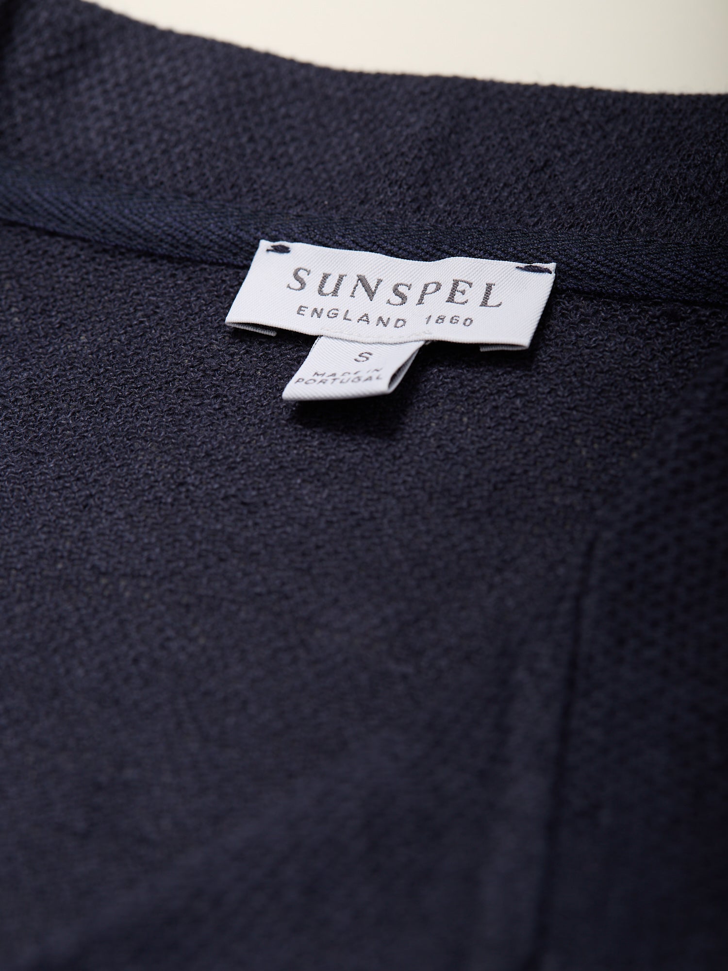 Linen Pique Polo Shirt Navy