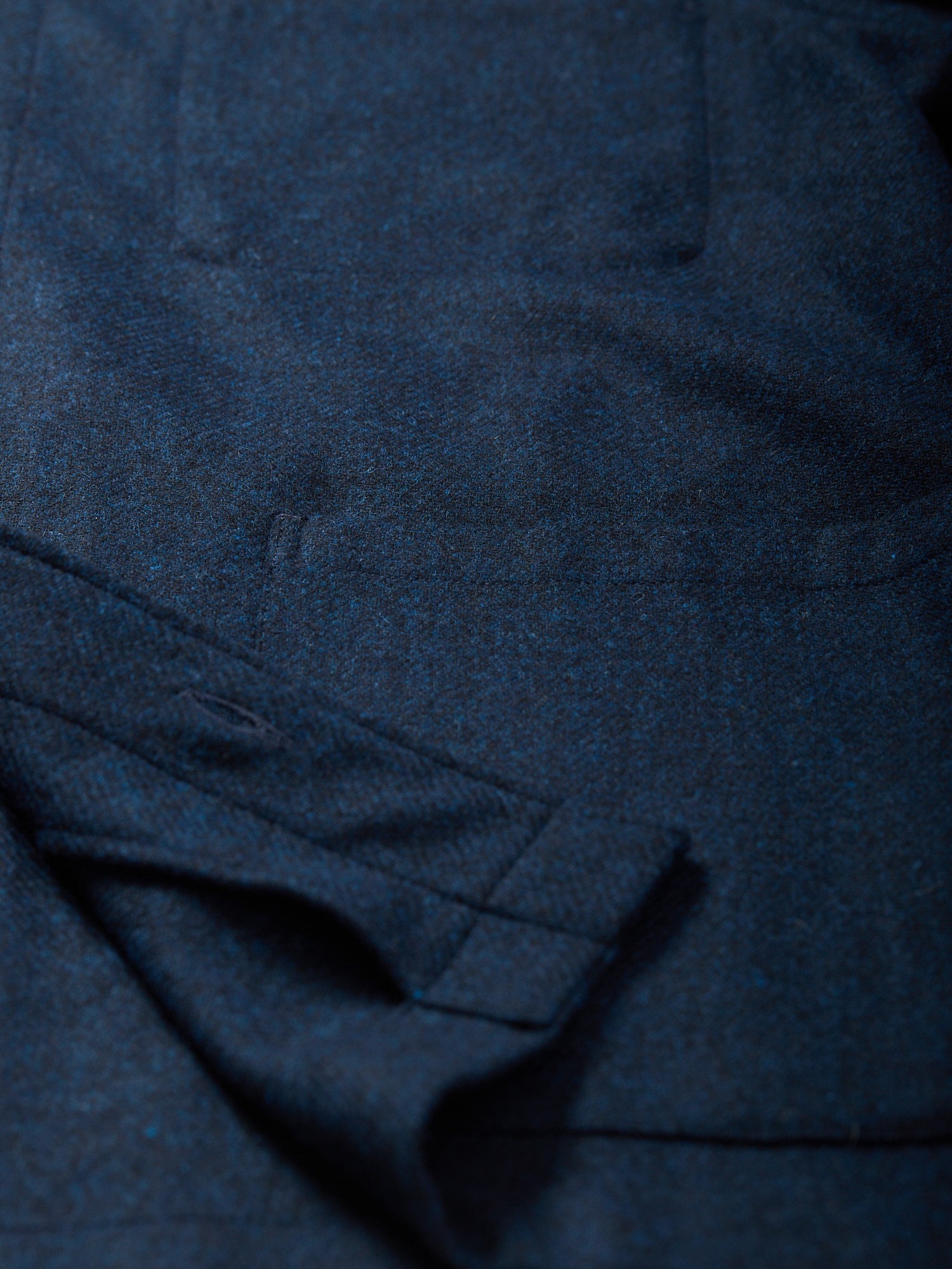 Wool Twin Pocket Jacket Navy Melange