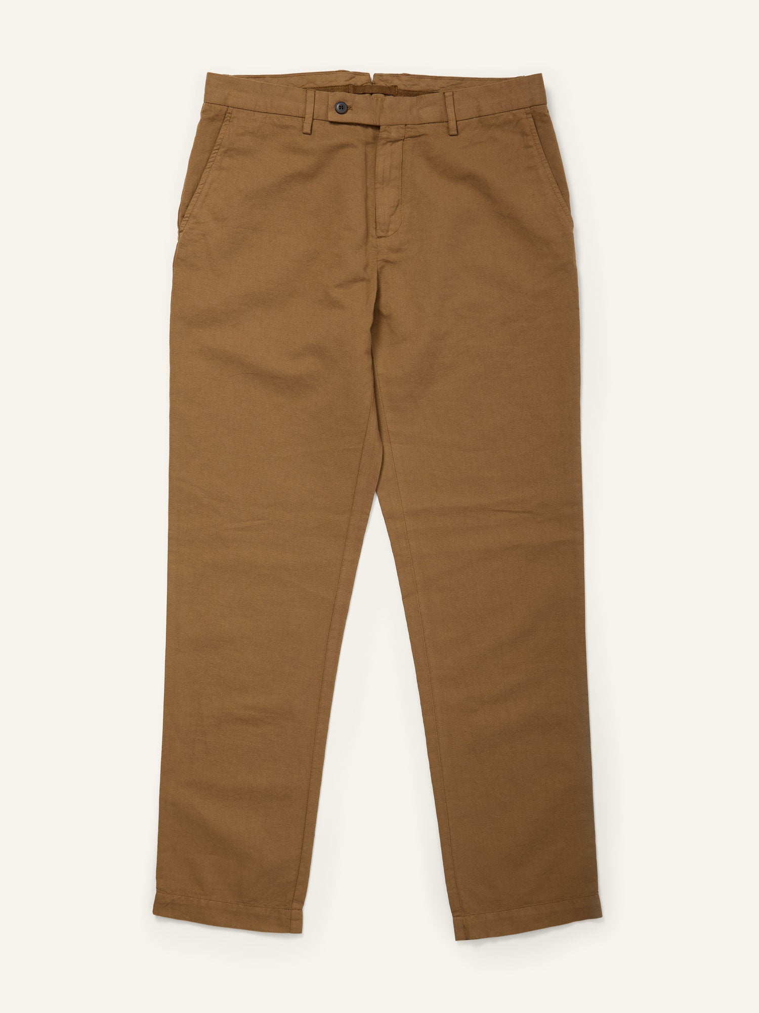 Cotton Linen Trouser Dark Tan