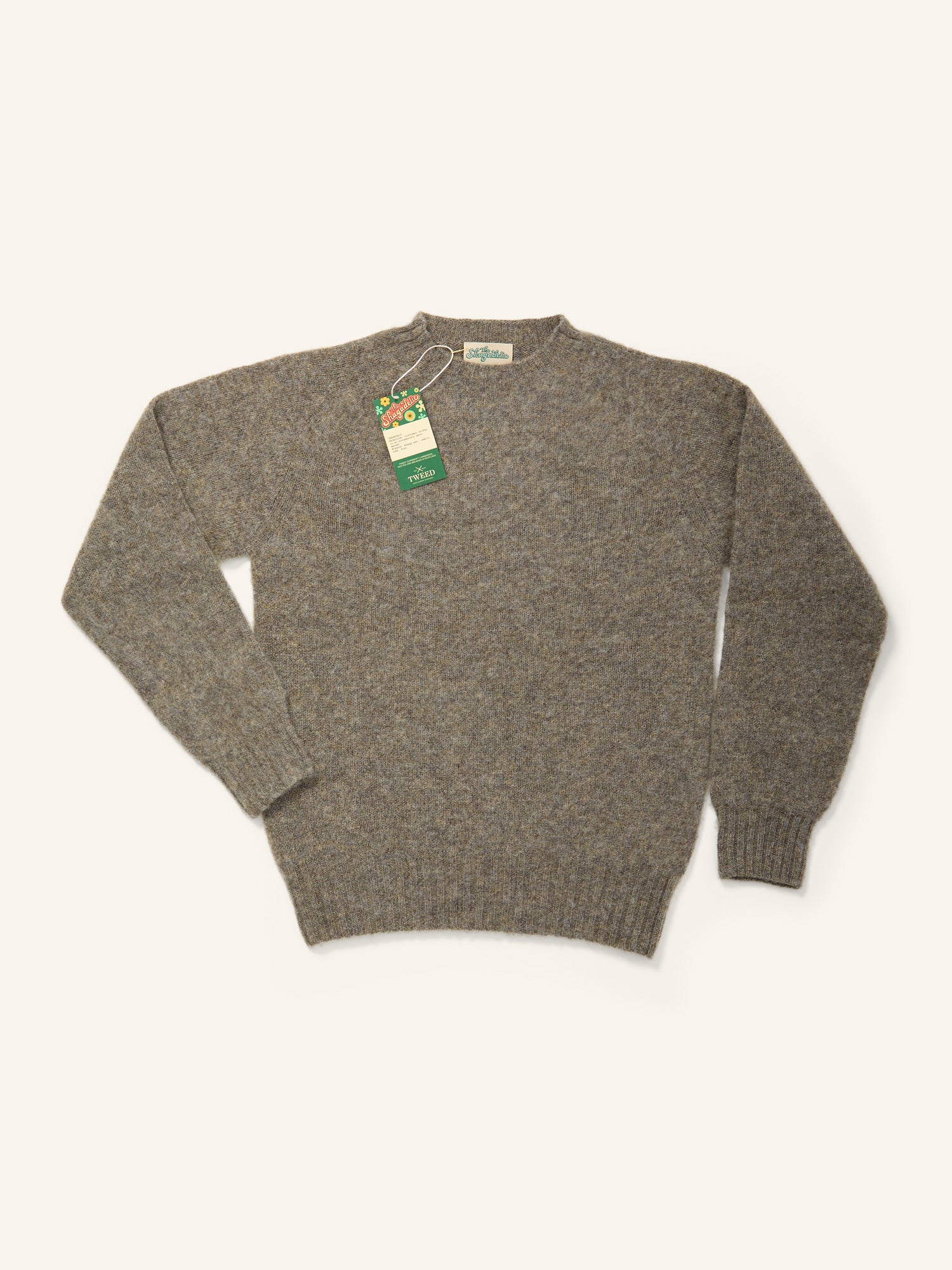 The Shagadelic Brushed Shetland Crewneck Oyster
