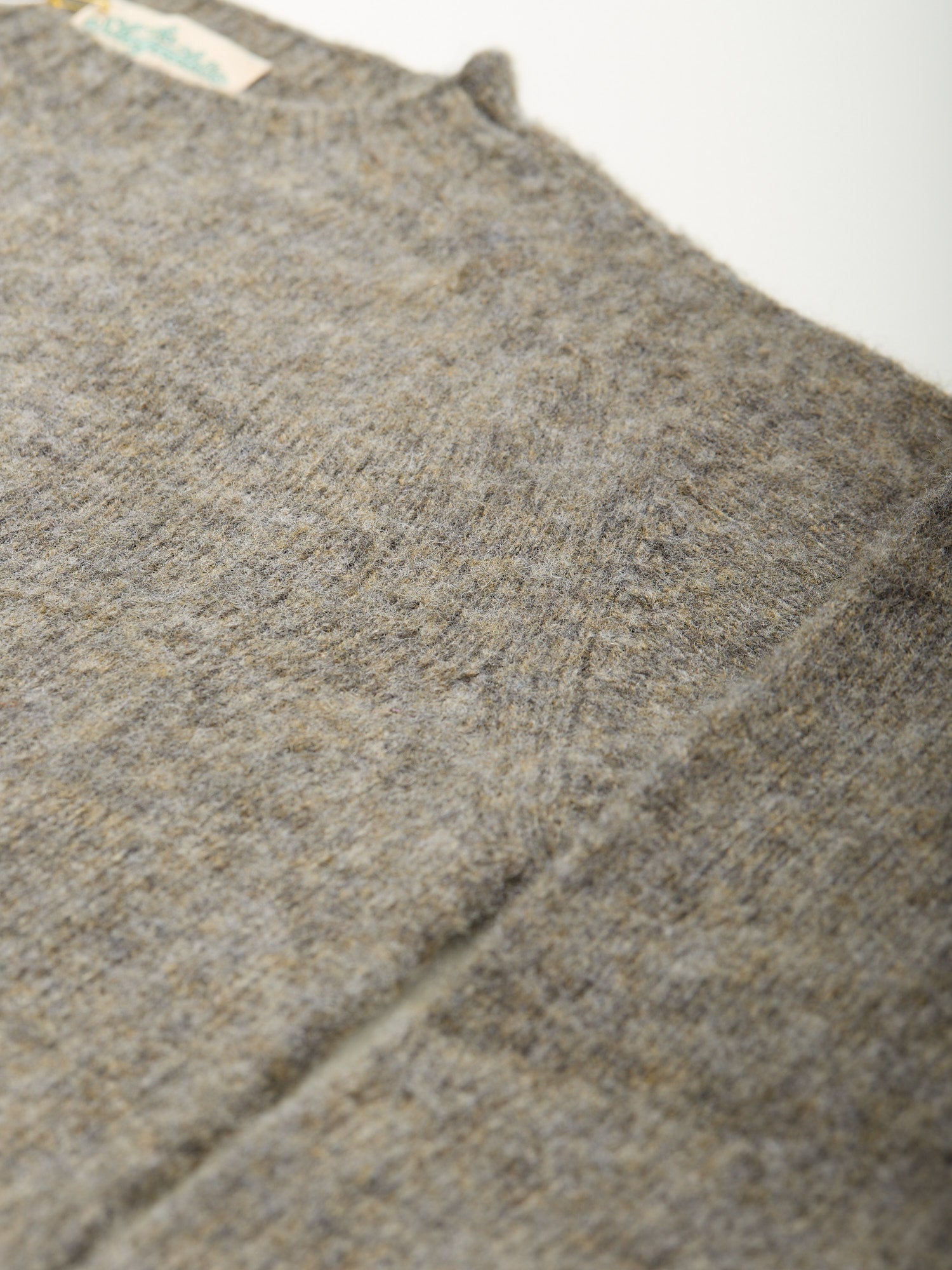 The Shagadelic Brushed Shetland Crewneck Oyster