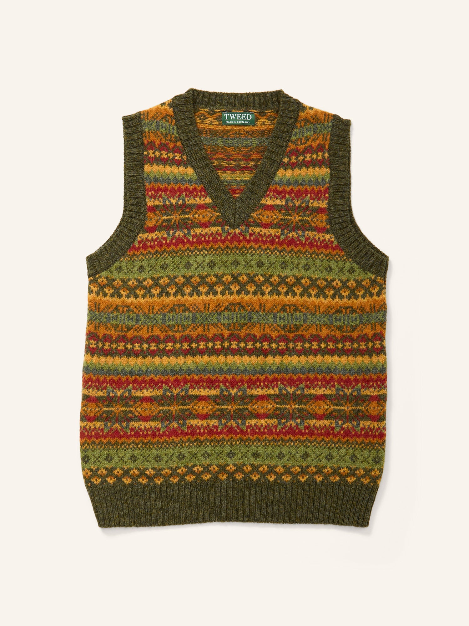 Vince Orange Sweater Fair Isle Harley Of Scotland Fair Isle Nep