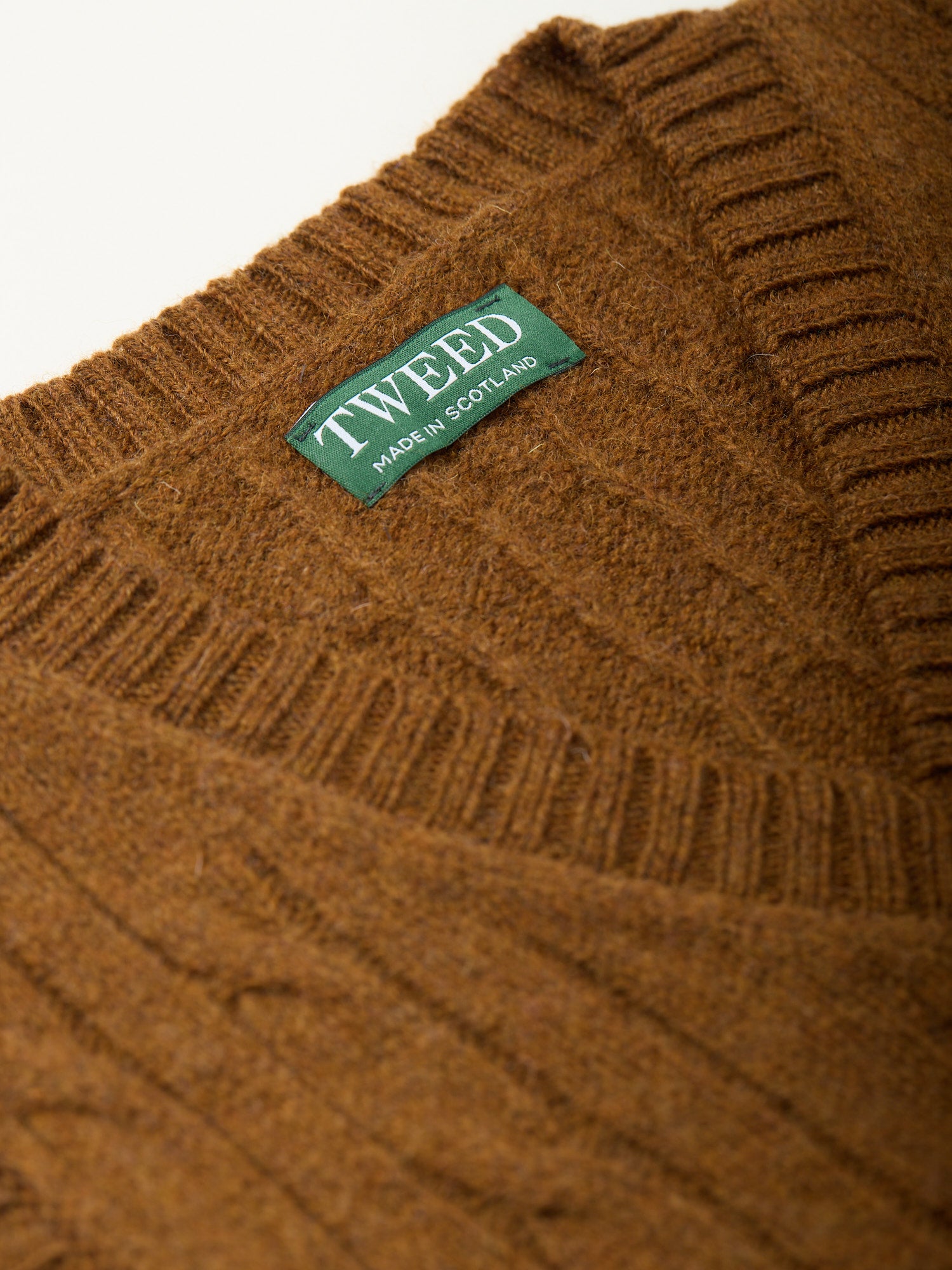 Cable Knit Shetland Slip-over Pecan