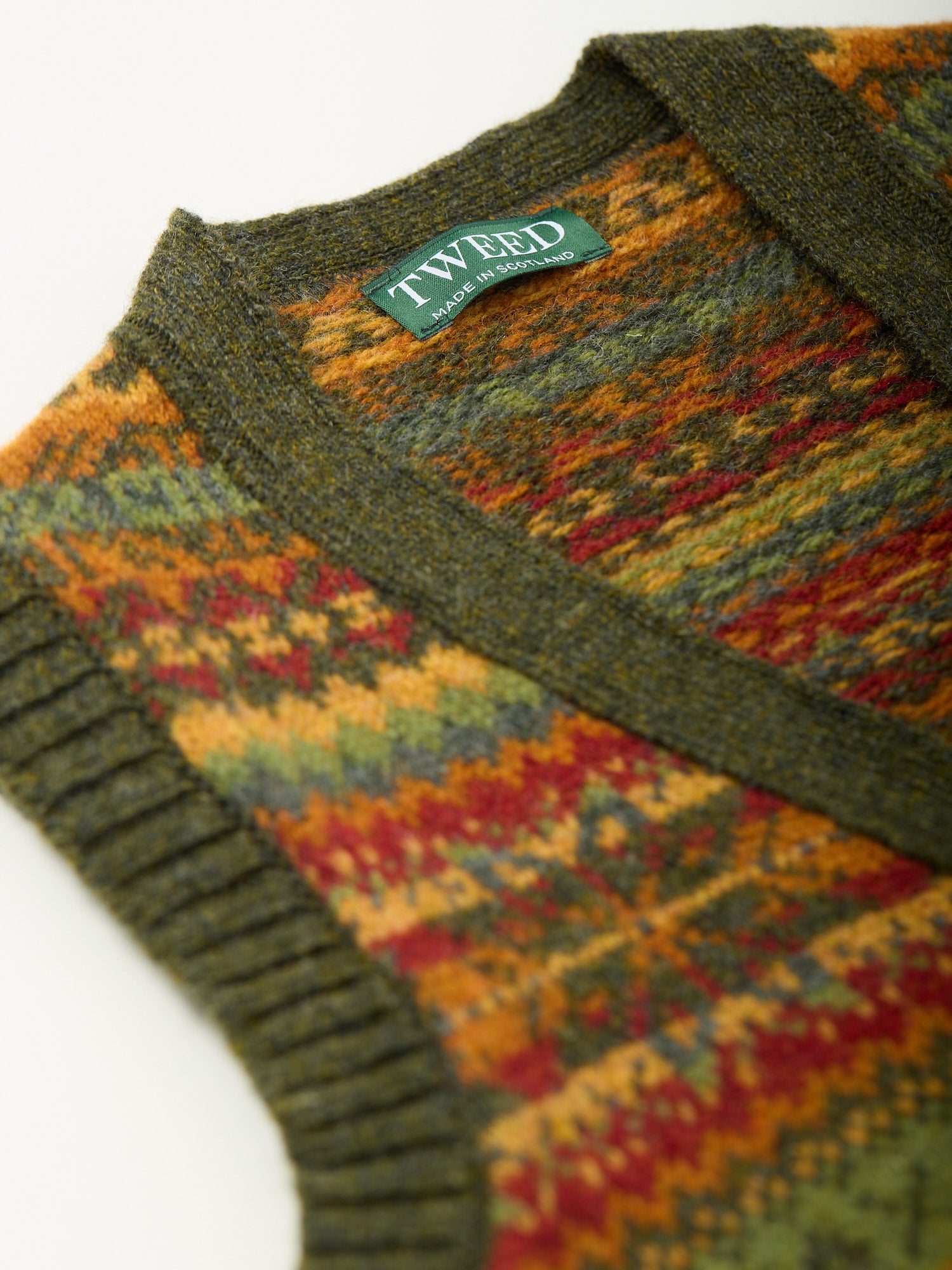 Fair Isle Shetland Sleeveless Cardigan Pine Shadow