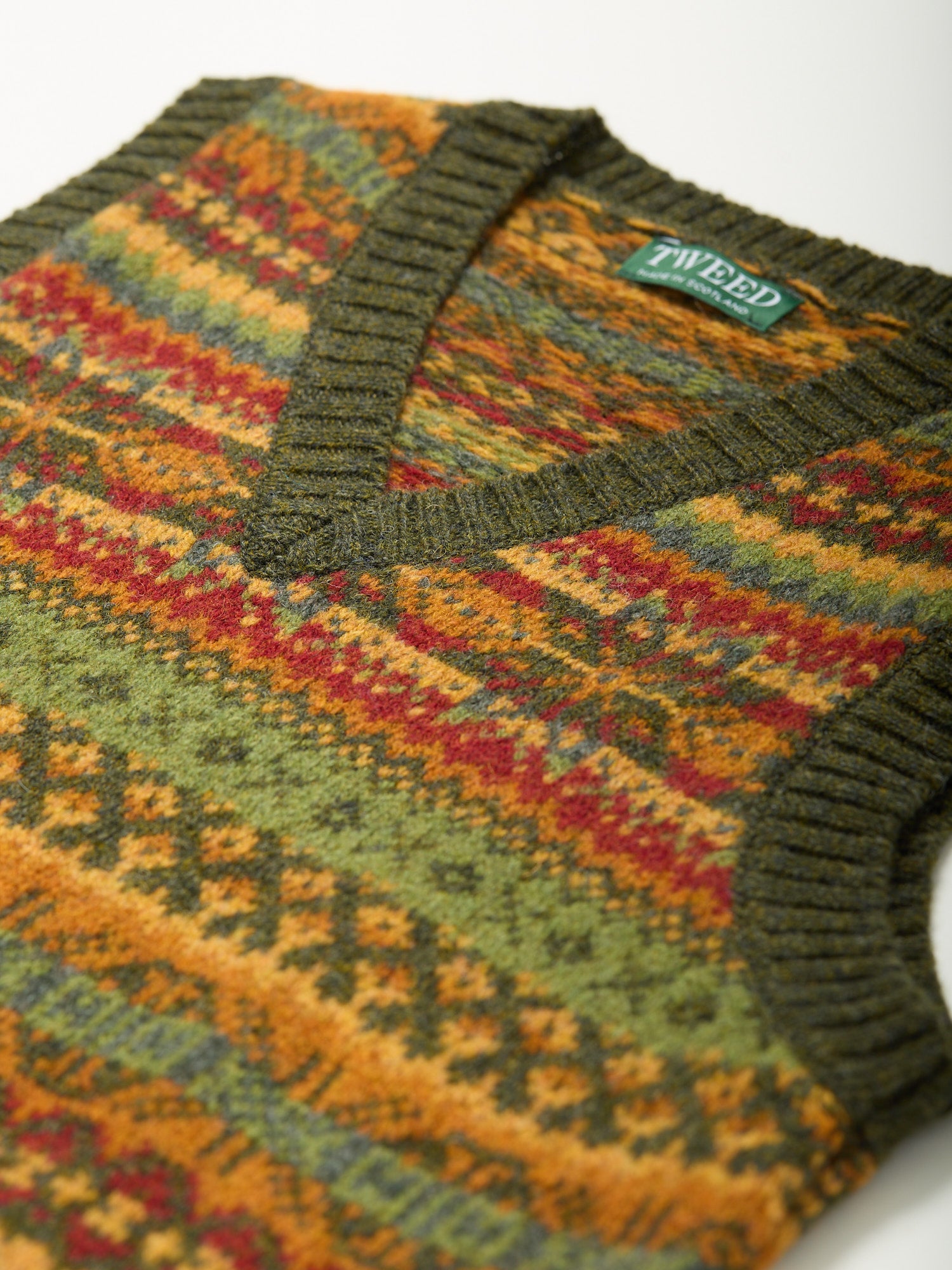 Fair Isle Shetland Slip-over Pine Shadow