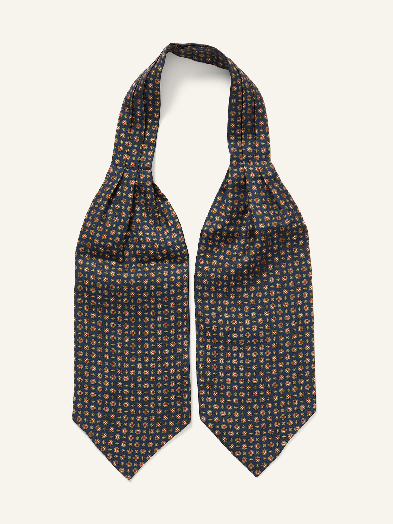 Floral Print Silk Cravat Navy