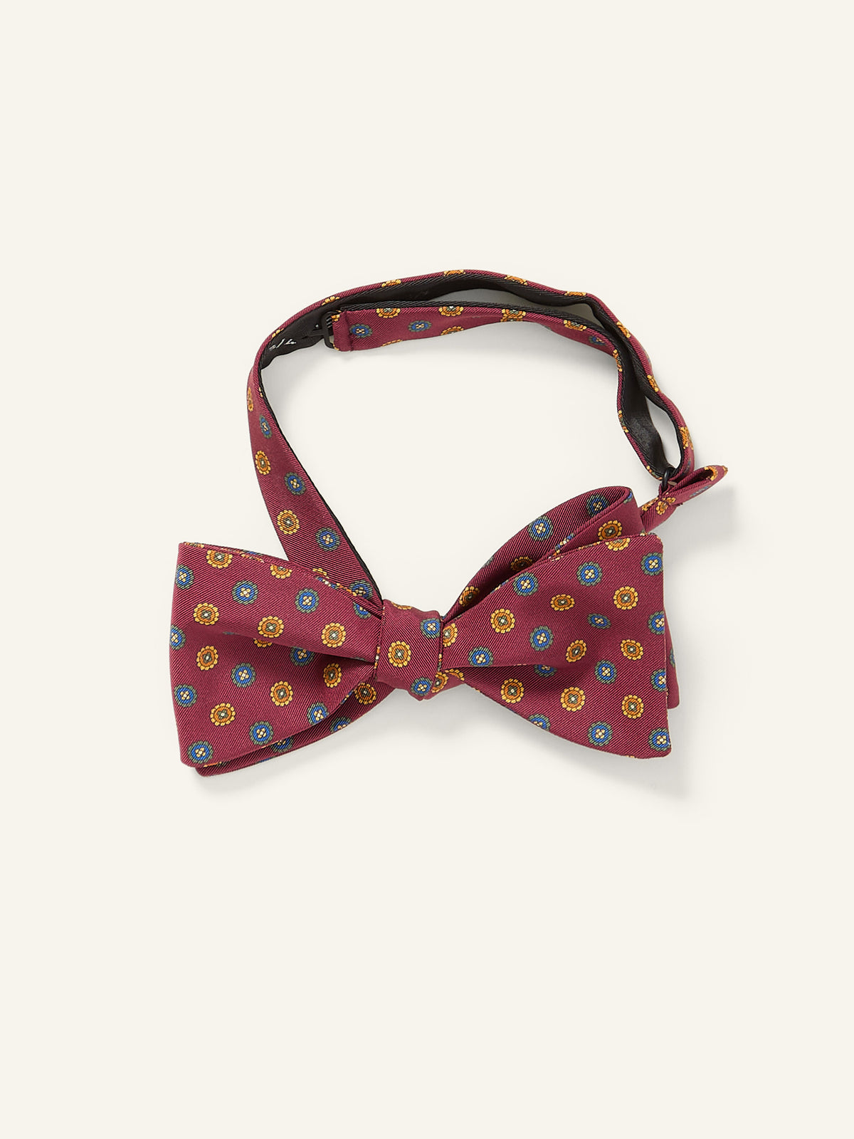 Floral Print Royal Irish Poplin Bow Tie Burgundy
