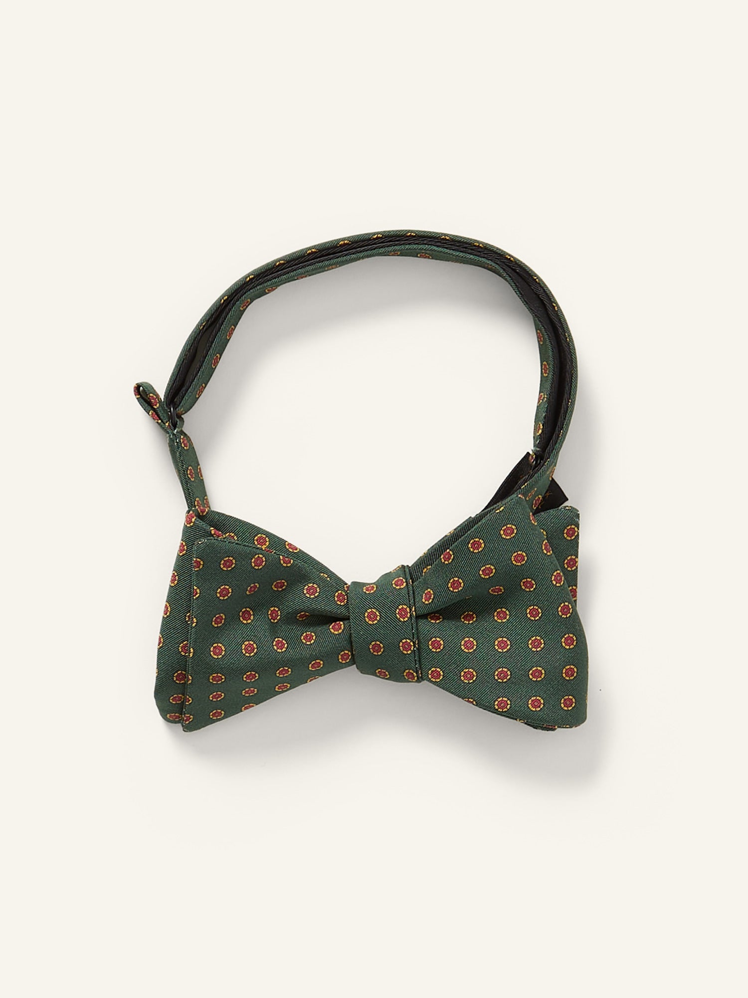 Floral Print Royal Irish Poplin Bow Tie Green
