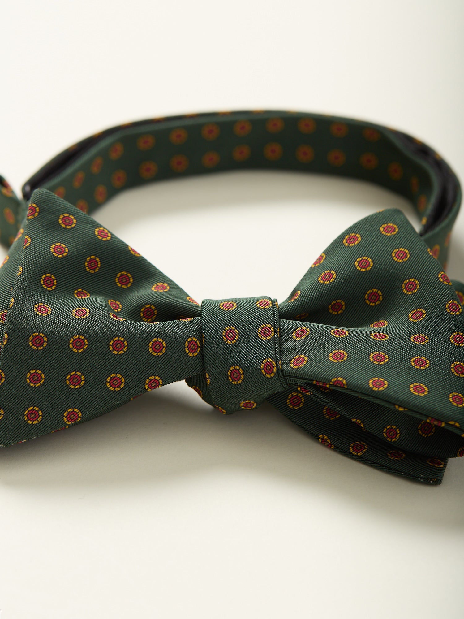 Floral Print Royal Irish Poplin Bow Tie Green