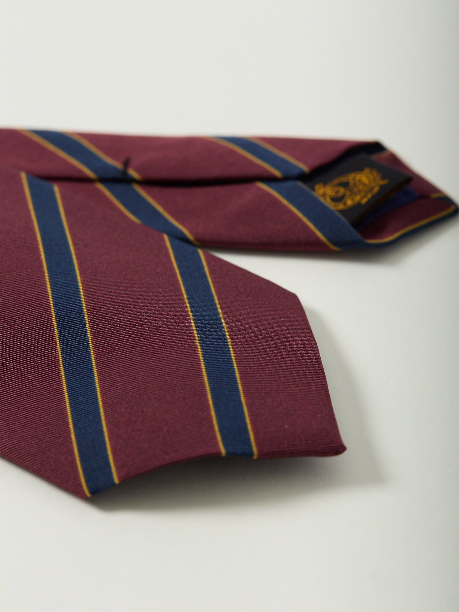 Guards Stripe Royal Irish Poplin Tie Burgundy