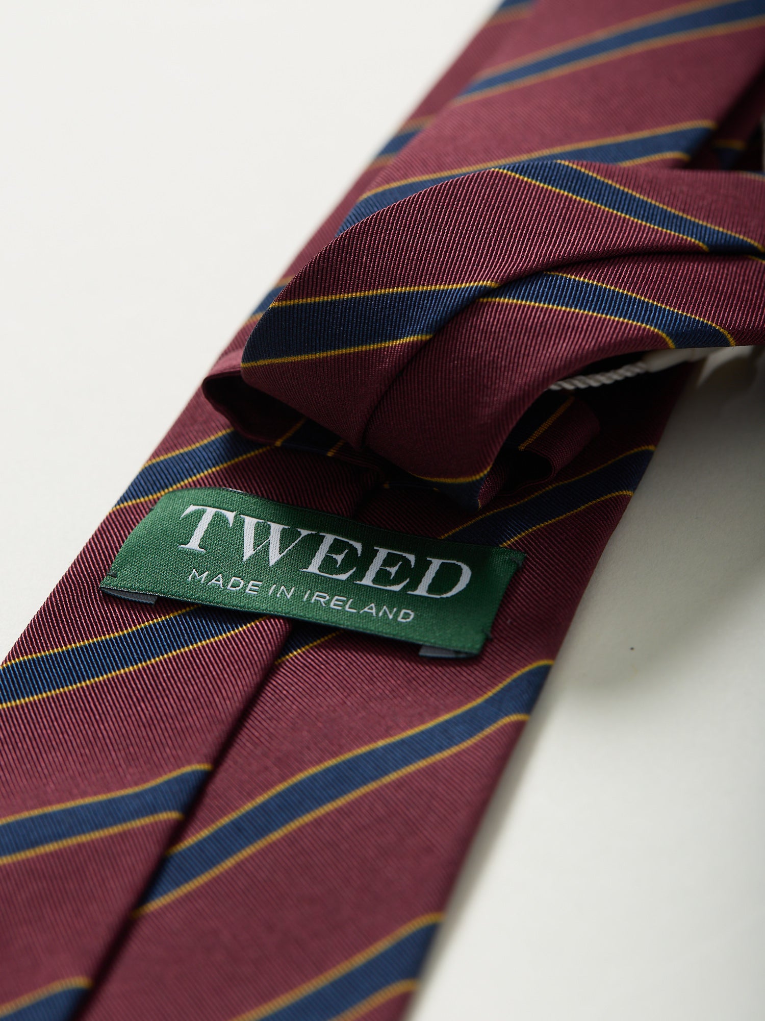 Guards Stripe Royal Irish Poplin Tie Burgundy