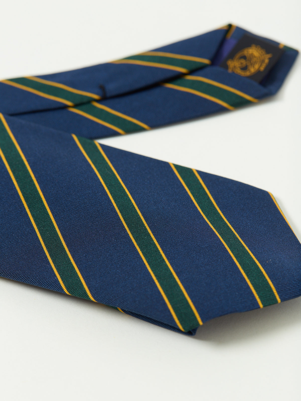 Guards Stripe Royal Irish Poplin Tie Navy/Green