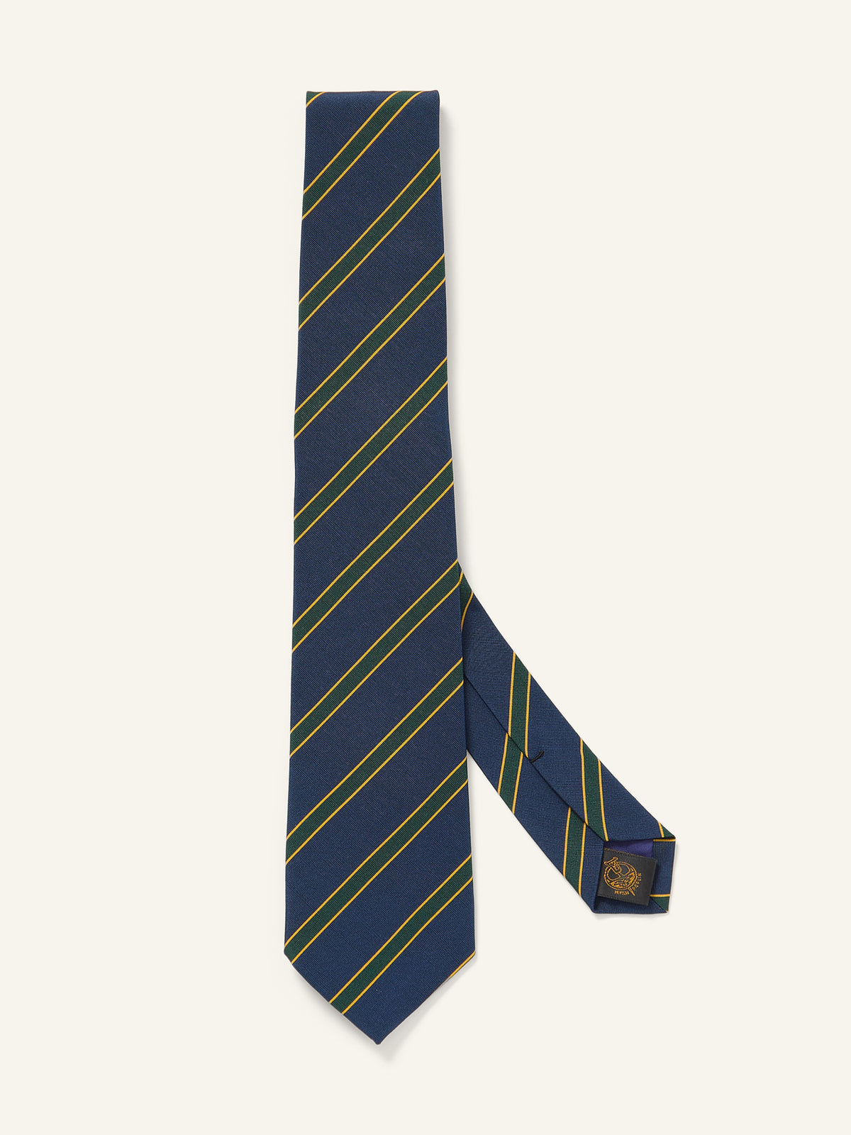 Guards Stripe Royal Irish Poplin Tie Navy/Green