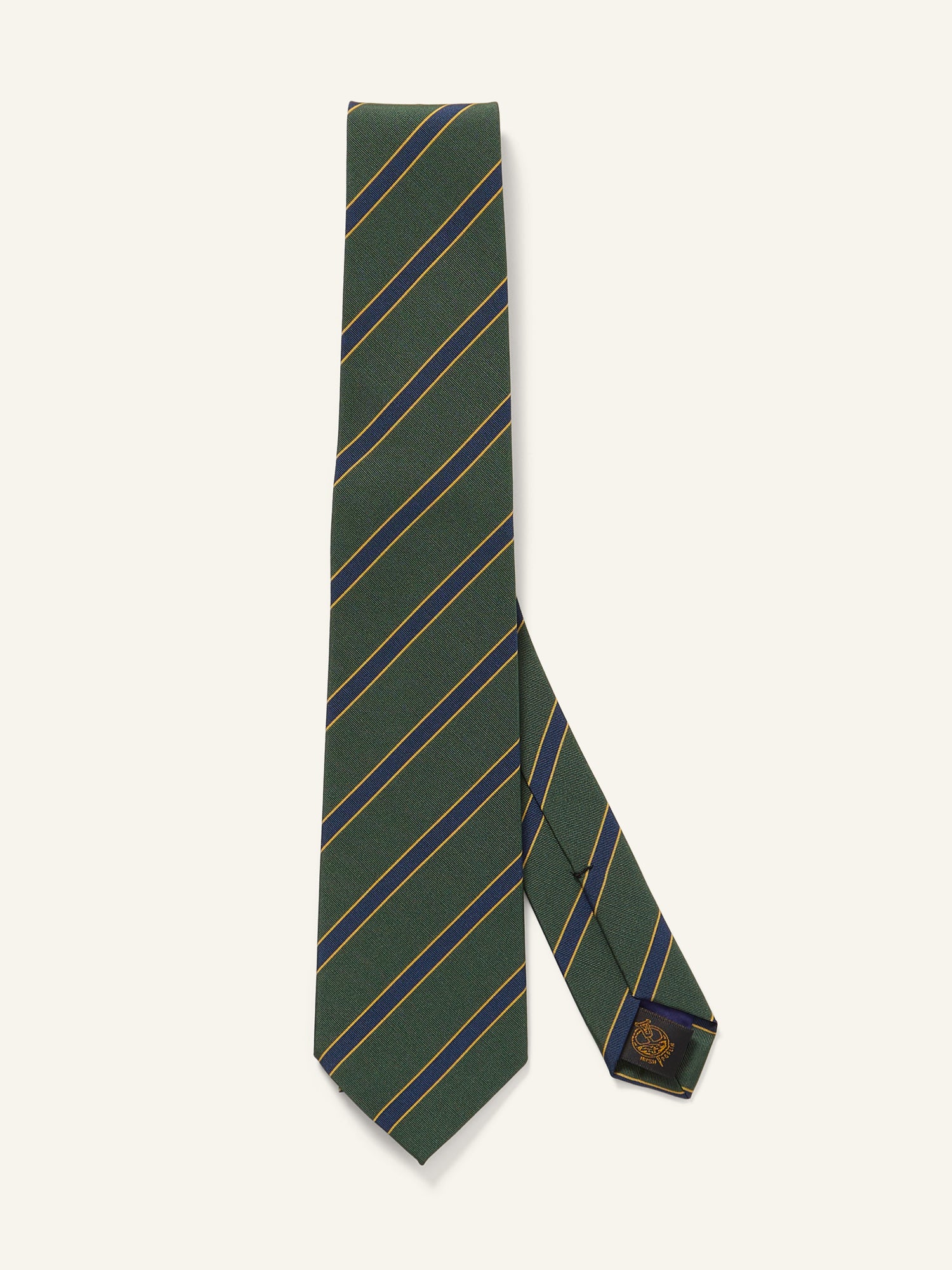 Guards Stripe Royal Irish Poplin Tie Olive