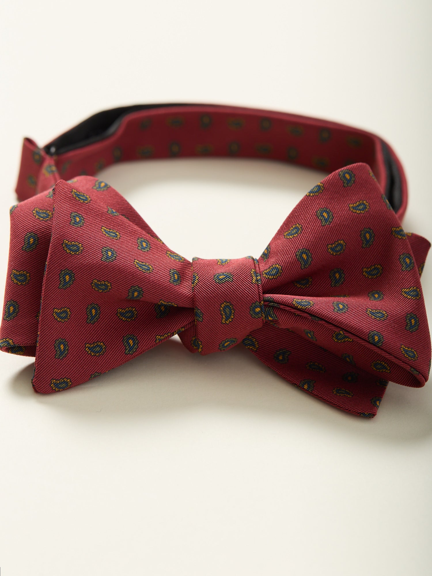 Paisley Print Royal Irish Poplin Bow Tie Red