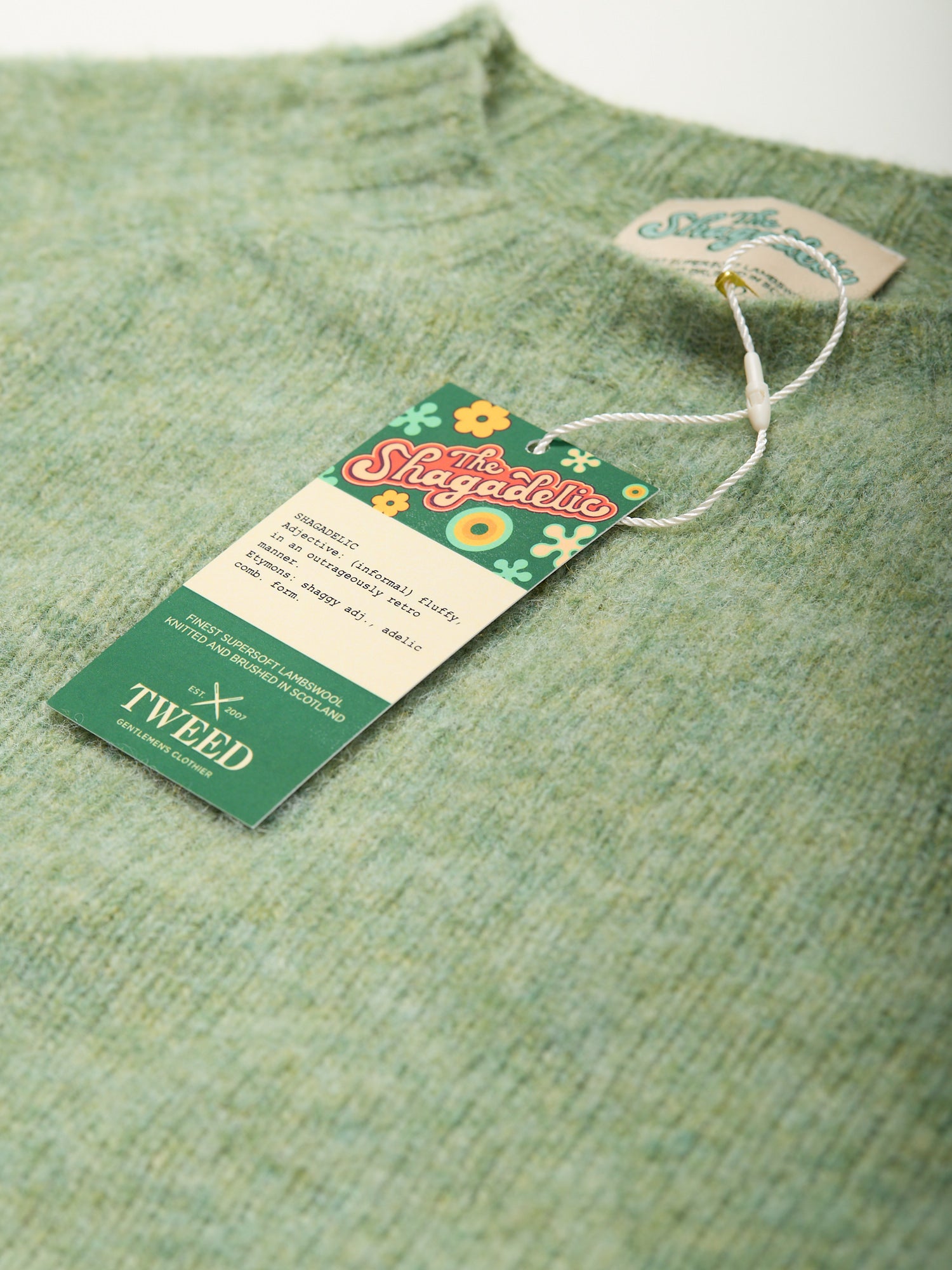 The Shagadelic Brushed Shetland Crewneck Sage