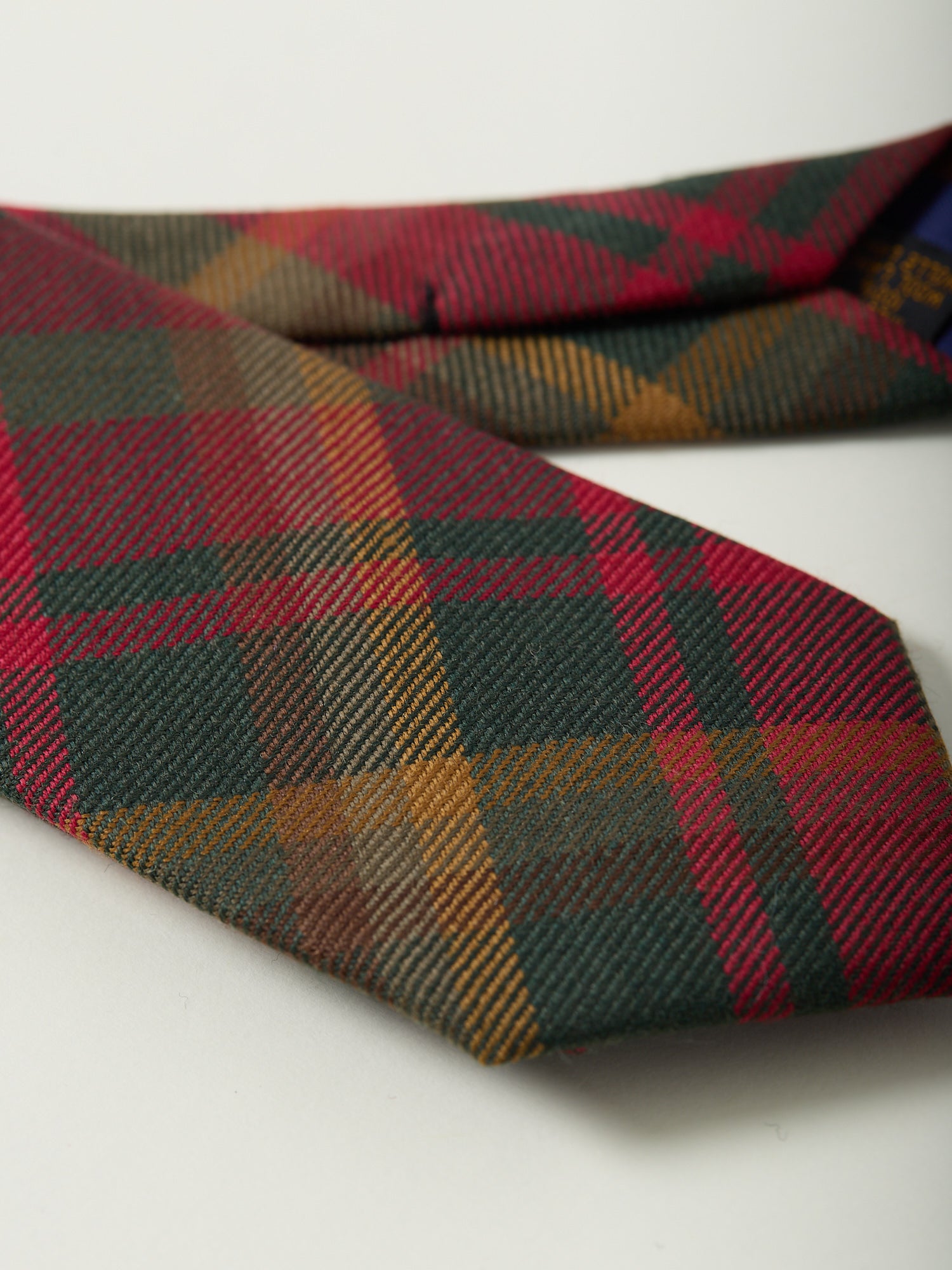 Tartan Wool Tie Red/Olive