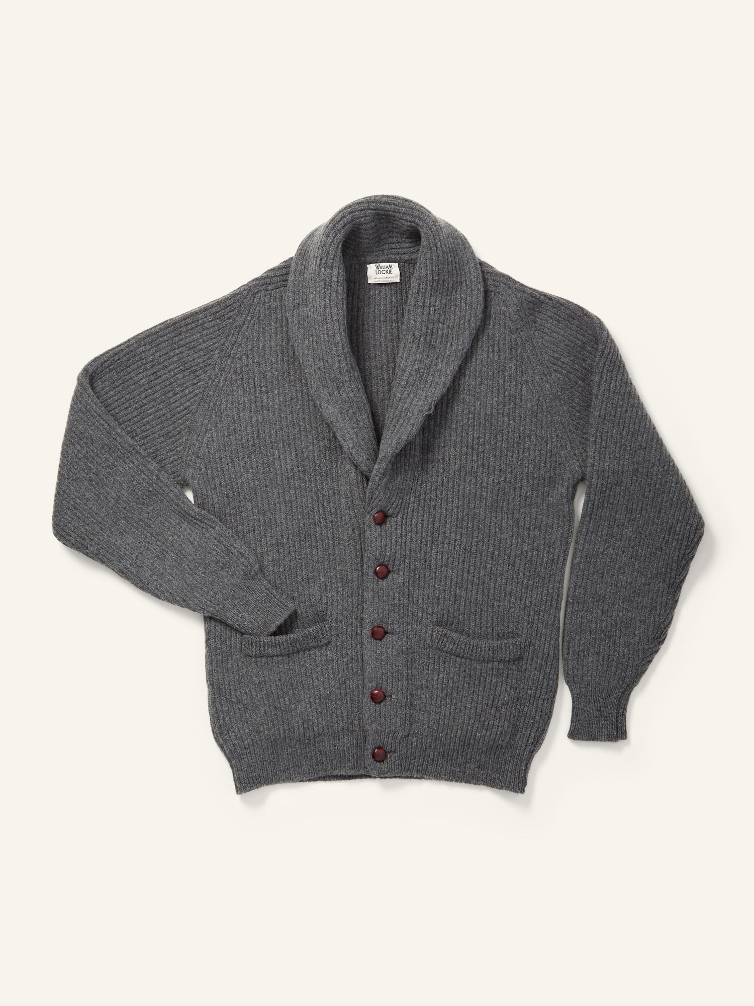 Lambswool Shawl Collar Cardigan Cliff